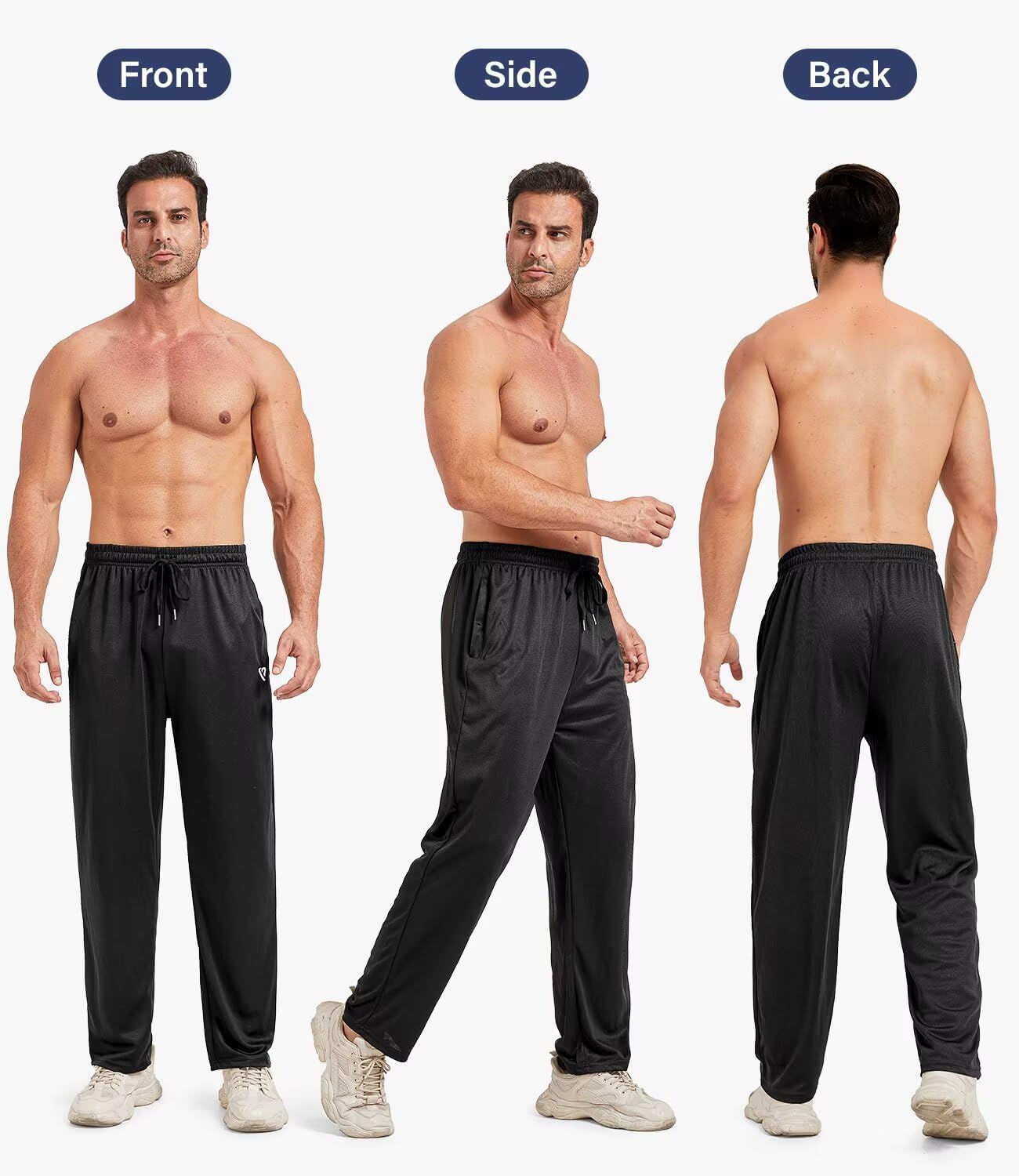 Detalle 2 de 5 Pack Mens Sweatpants Joggers with Zip Pockets