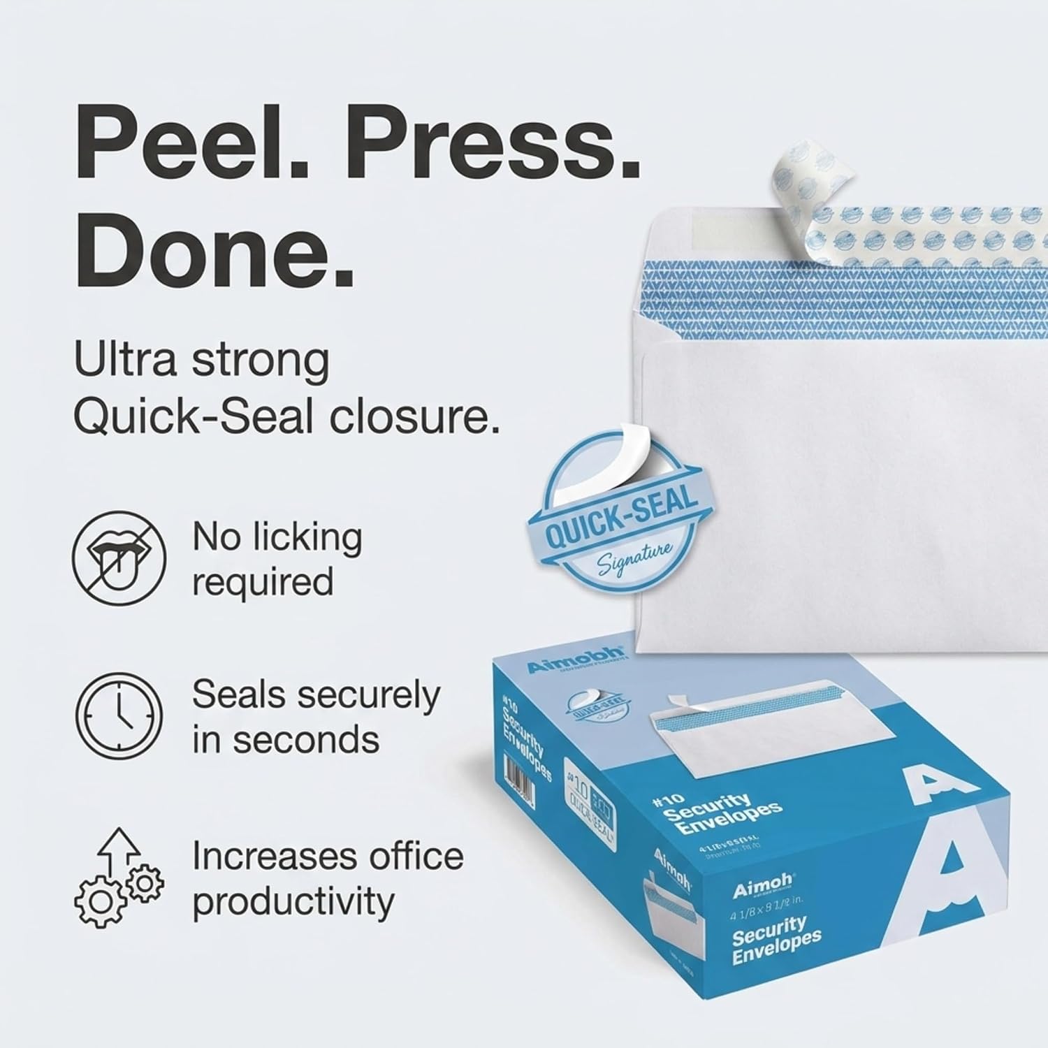 Thumbnail 4 de Aimoh 30180 #8 Check Envelopes, Double Window, Self-Seal Security Tint, 500 Count