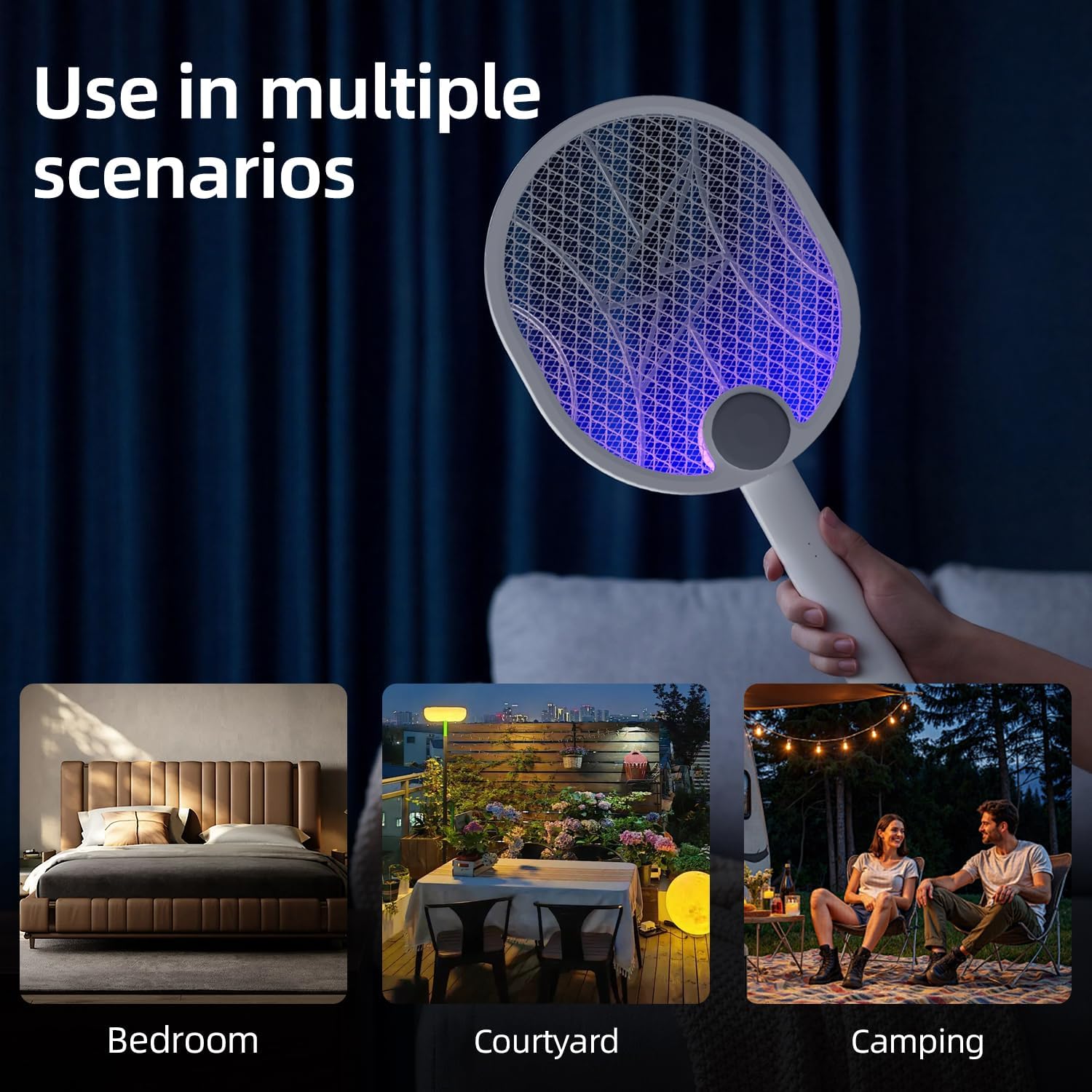 Thumbnail 1 de FYCFYC Electric Fly Swatter Foldable Fly Zapper Racket (4000V, 1500mAh, USB-C)