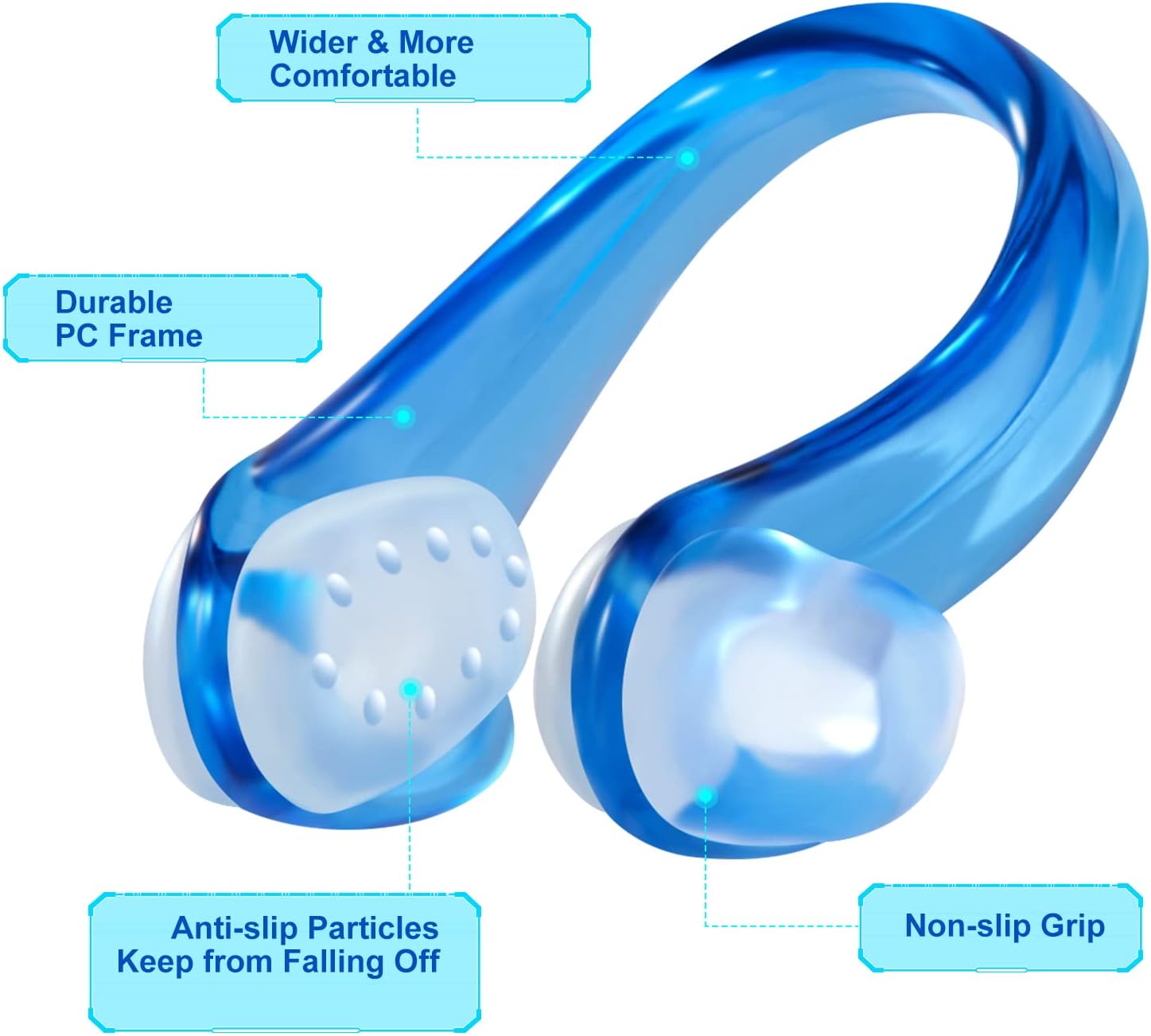 Detalle 2 de Hurdilen nose clip Swimming Nose Clips, 14-Pack Silicone and PC, Multicolor