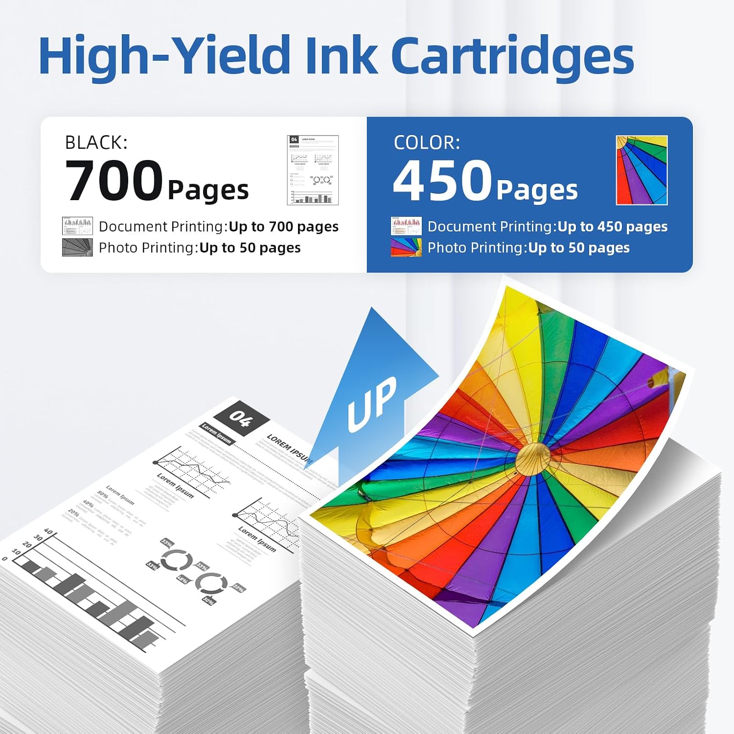 Detalle 2 de INKGAGE 67XL Compatible Ink Cartridges, Black and Color Combo Pack