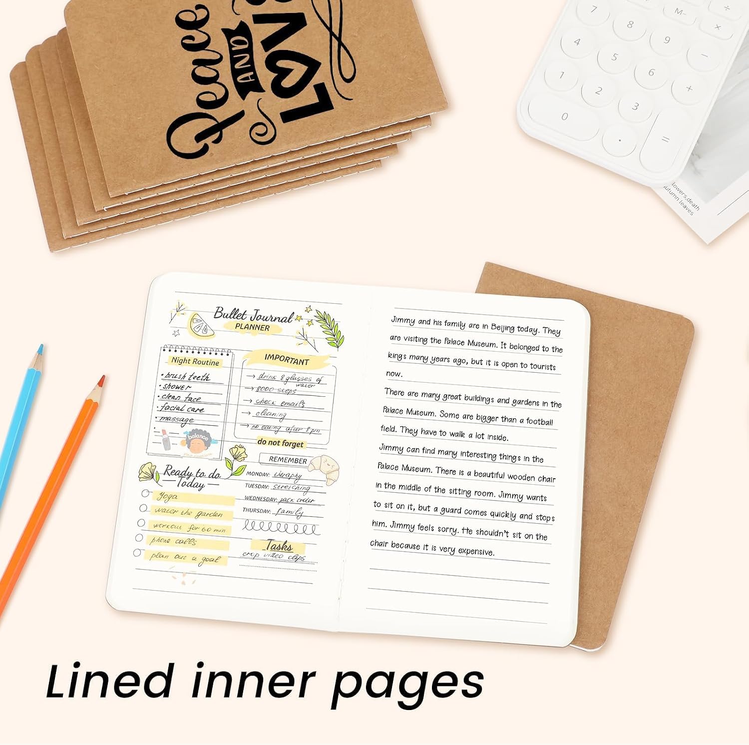 Detalle 2 de Oucaru 32-Pack Mini Notebooks, 3.5 x 5.5-Inch Lined, 60 Pages Each