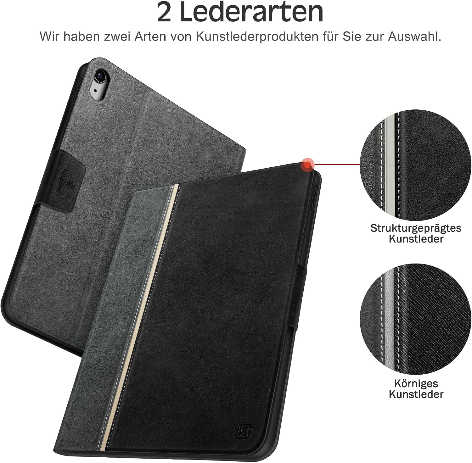 Thumbnail 6 de KingBlanc Schutzhülle für iPad 11 (A16, 11. Generation 2025) & iPad 10,9 (10. Generation 2022) – mit Stifthalter, Auto Schlaf/Wach & Ständer, Schwarz