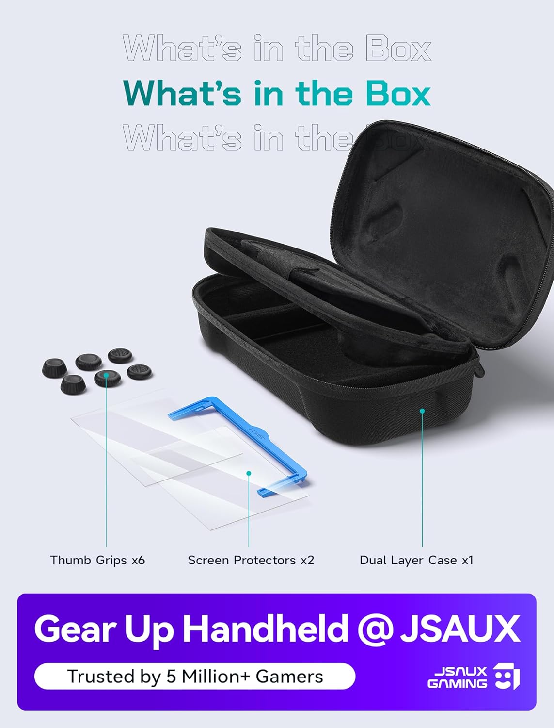Thumbnail 1 de JSAUX Carrying Case Bundle for ROG Xbox Ally X (2025) — Screen Protectors, Thumb Grips, and Travel Bag Set
