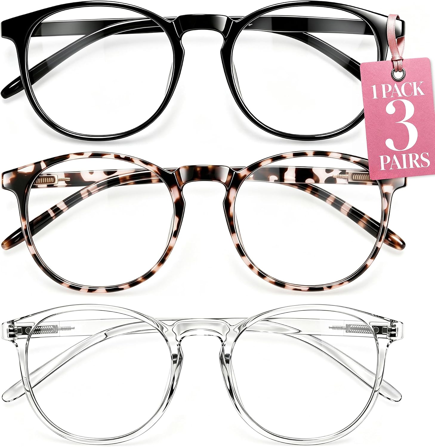 Detalle de IBOANN Blue Light Blocking Glasses, 3-Pack