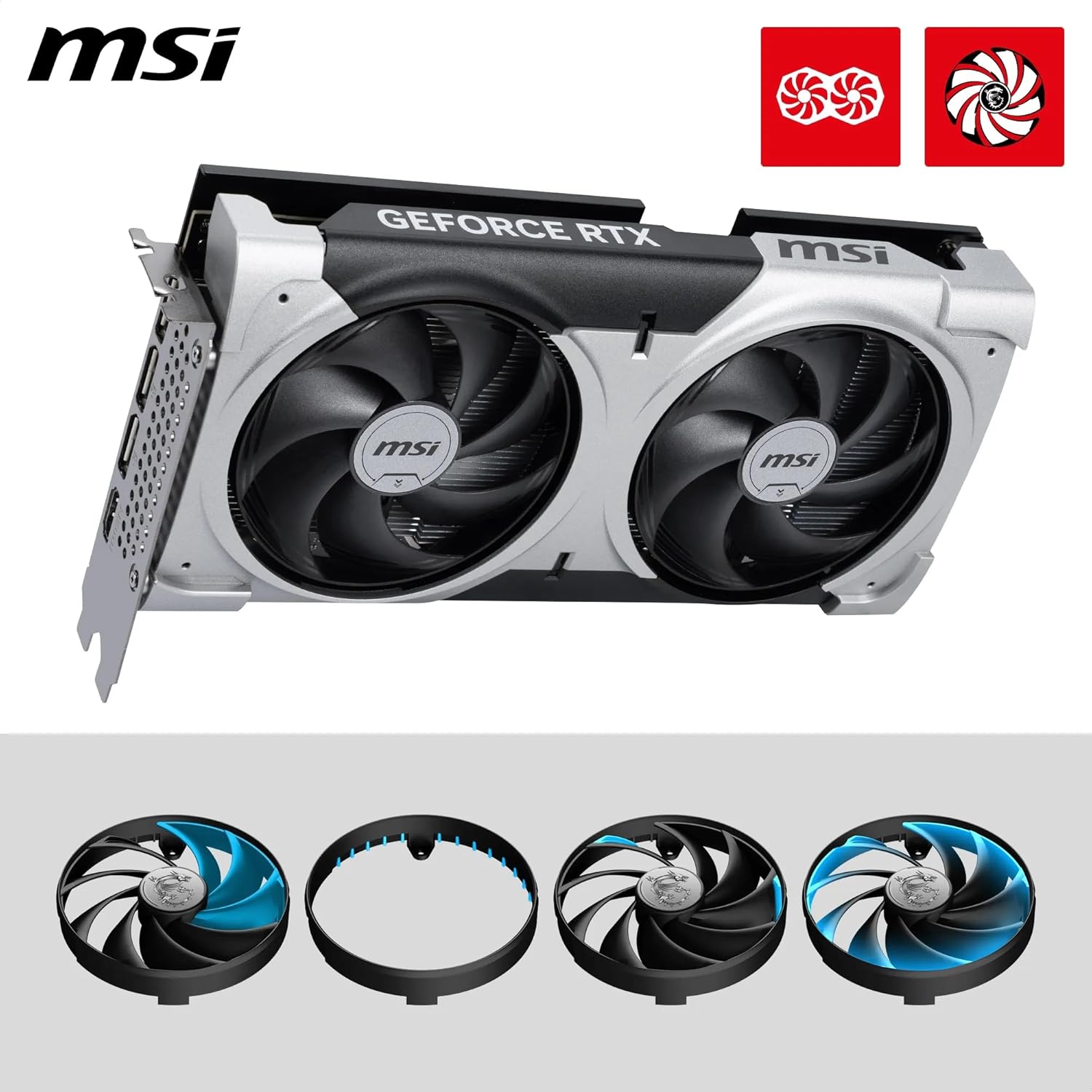 Thumbnail 3 de MSI GeForce RTX 5060 Ti 8GB VENTUS 2X OC PLUS graphics card (PCIe 5.0, dual-fan, HDMI 2.1b/DisplayPort 2.1b)