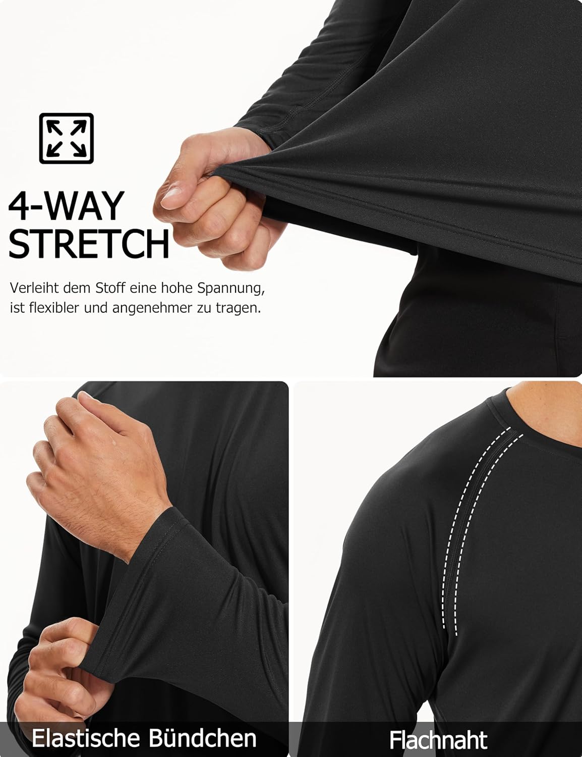 Thumbnail 4 de TACVASEN Herren UPF 50+ Langarmshirt mit UV-Schutz (Rashguard) für Outdoor, Sport & Wasser