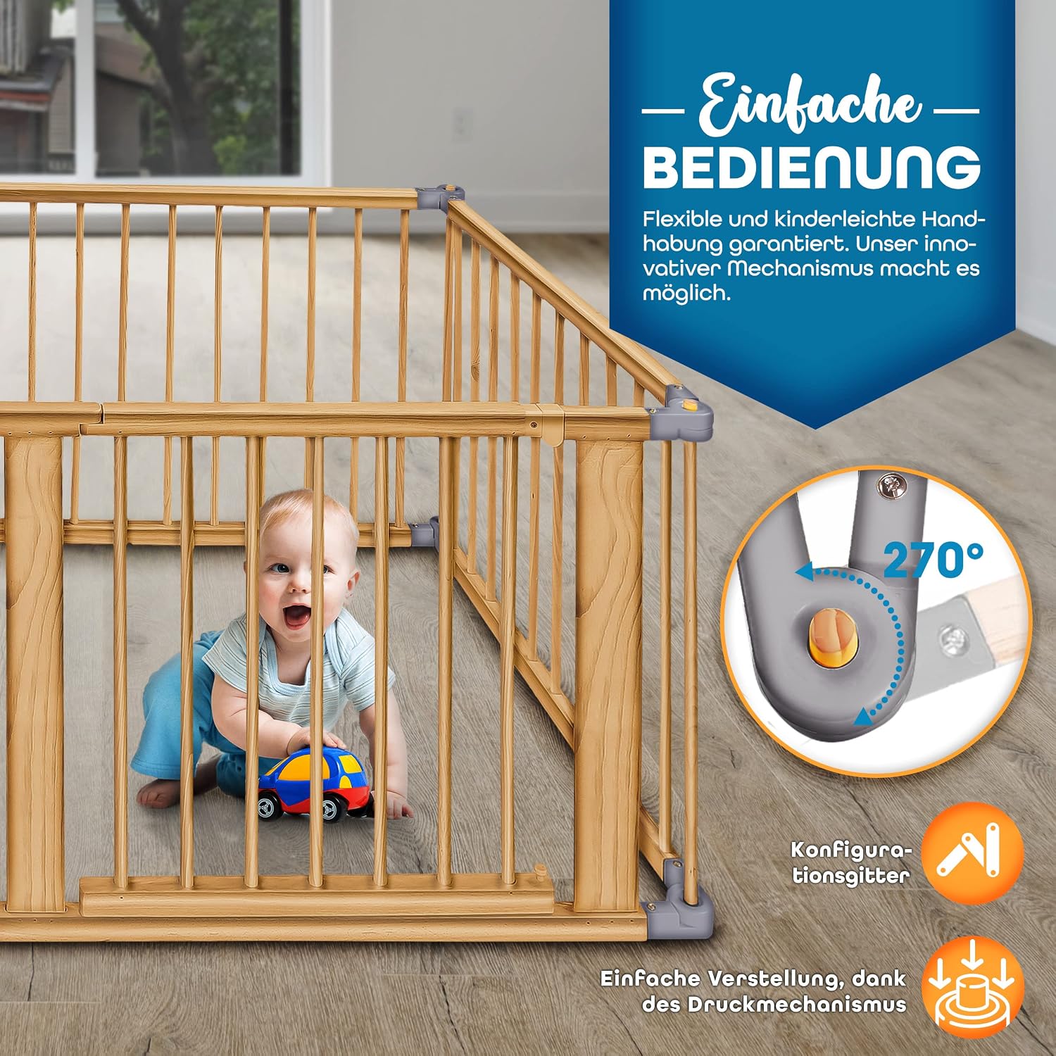 Thumbnail 3 de KIDUKU 7,2 Meter Baby Laufgitter XXL klappbar