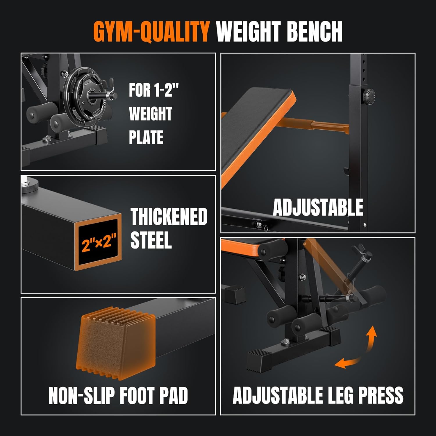 Detalle 2 de YOLEO Hantelbank Klappbar 250 kg Trainingbank