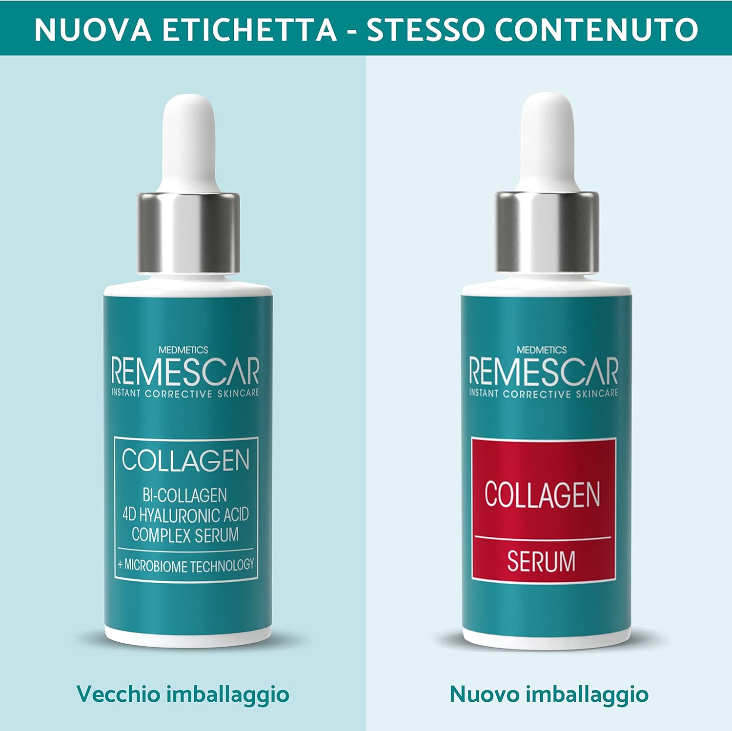 Detalle de Remescar Siero Viso Collagene Idrolizzato 30ml – Antirughe con Acido Ialuronico
