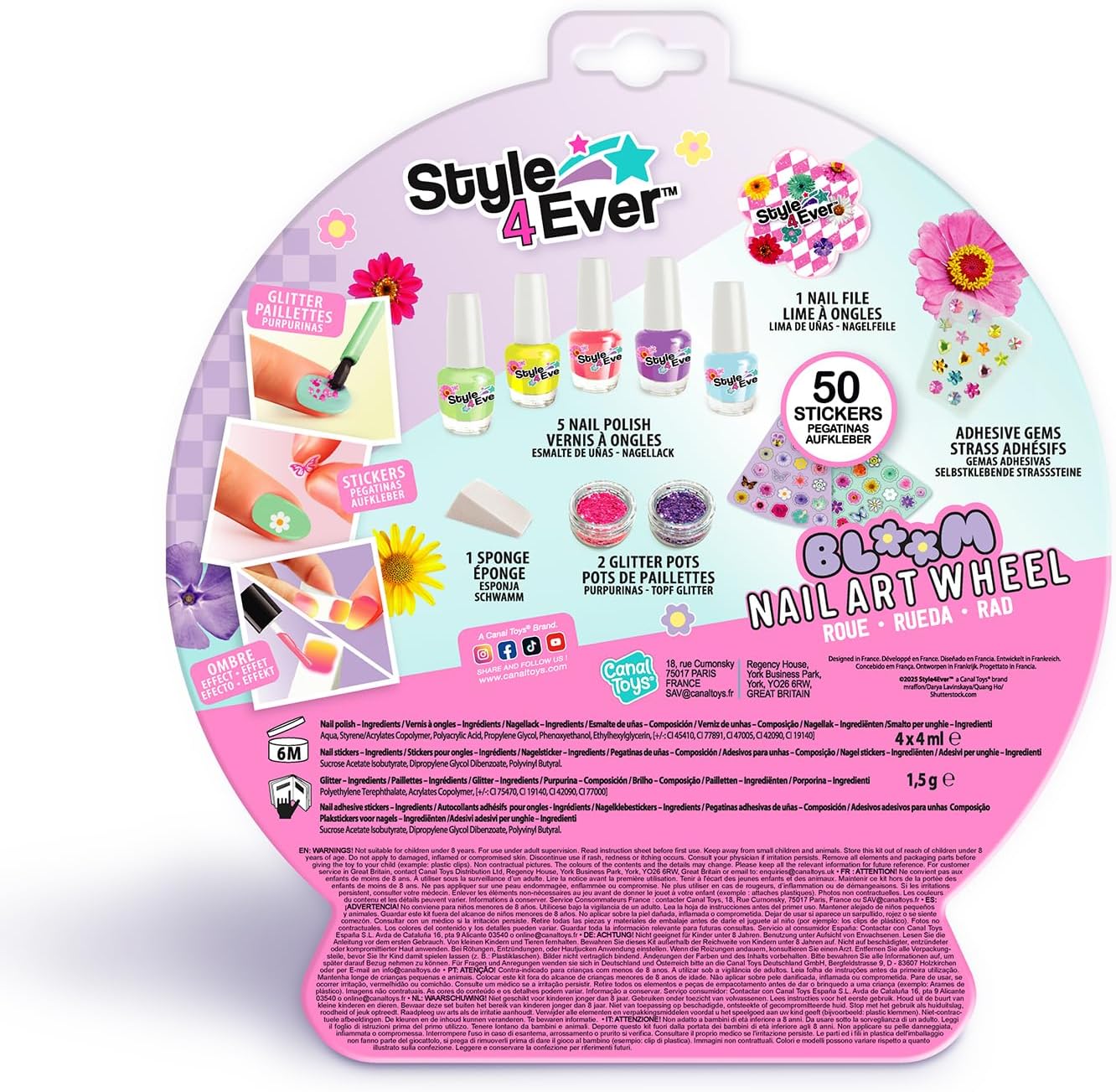 Thumbnail 3 de Canal Toys Style 4 Ever – Roue de manucure avec stickers floraux et strass autocollants