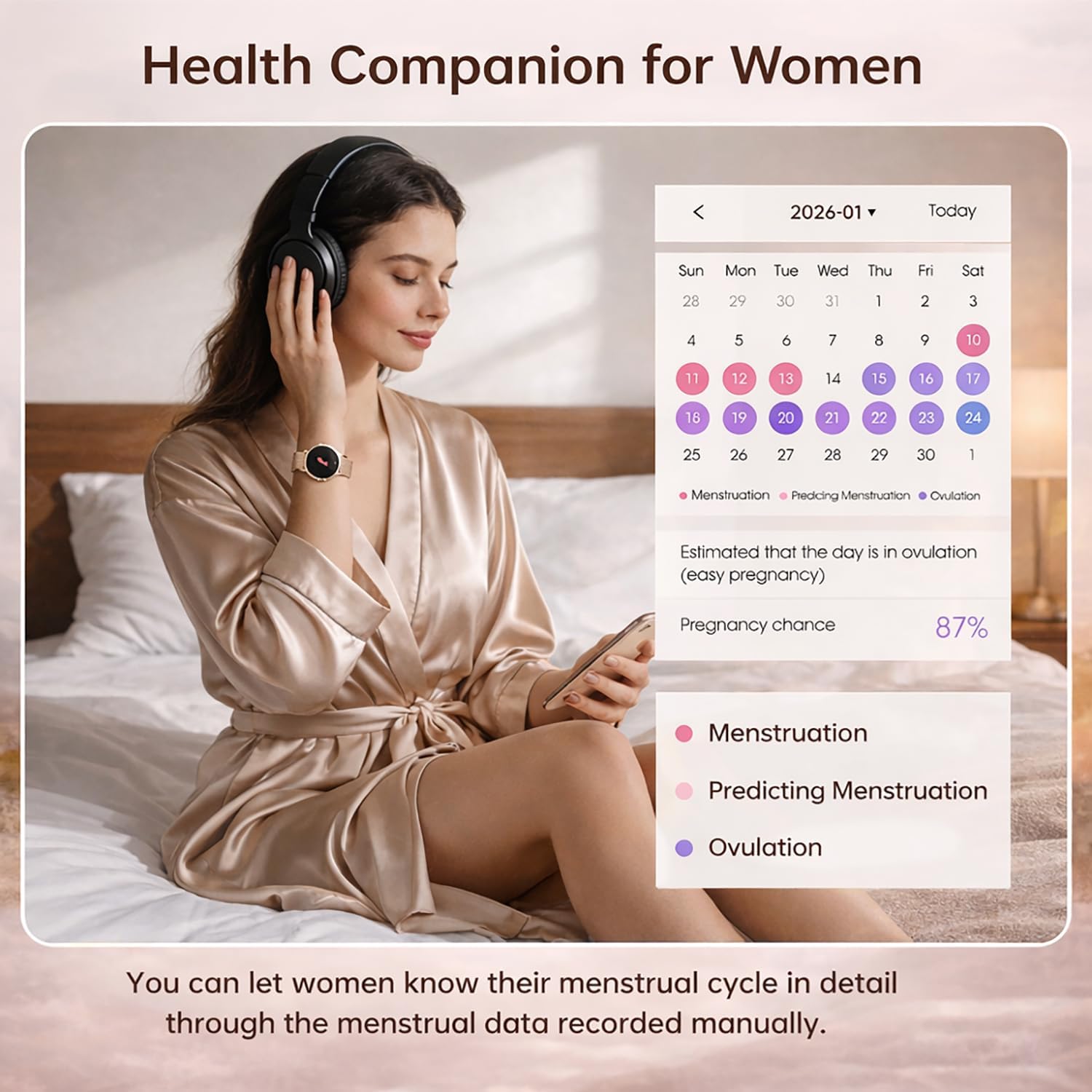 Thumbnail 4 de Smart Watch for Women: 1.27" HD Round Display, Bluetooth Calling & 120+ Sports Modes (Rose Gold)