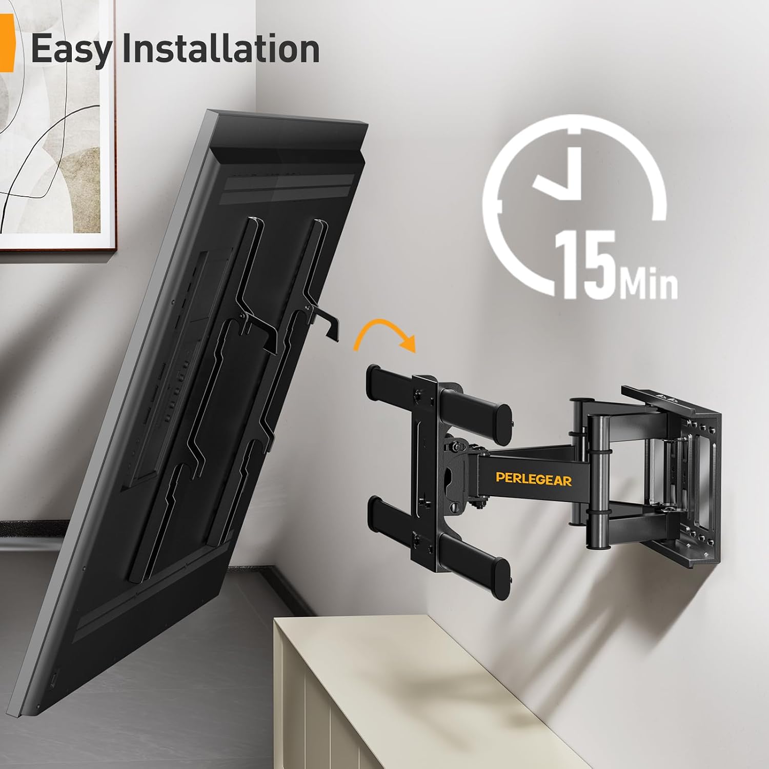 Thumbnail 6 de Perlegear TV Wall Bracket 60kg swivel tilt