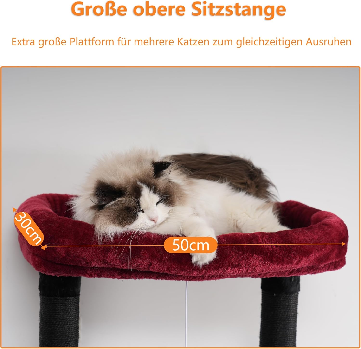 Thumbnail 1 de Heybly Kratzbaum HCT025BR, 173 cm hoch – mehrstöckig mit 16 Kratzsäulen, Höhle, Hängematte und Körben