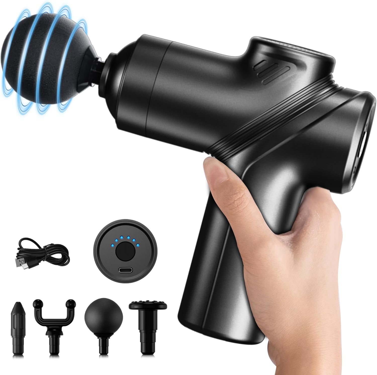 Thumbnail 6 de LEERCON Heating Head for Small Massage Gun (3-Temp) — 12mm, 15-Min Auto-Off, USB-C Rechargeable