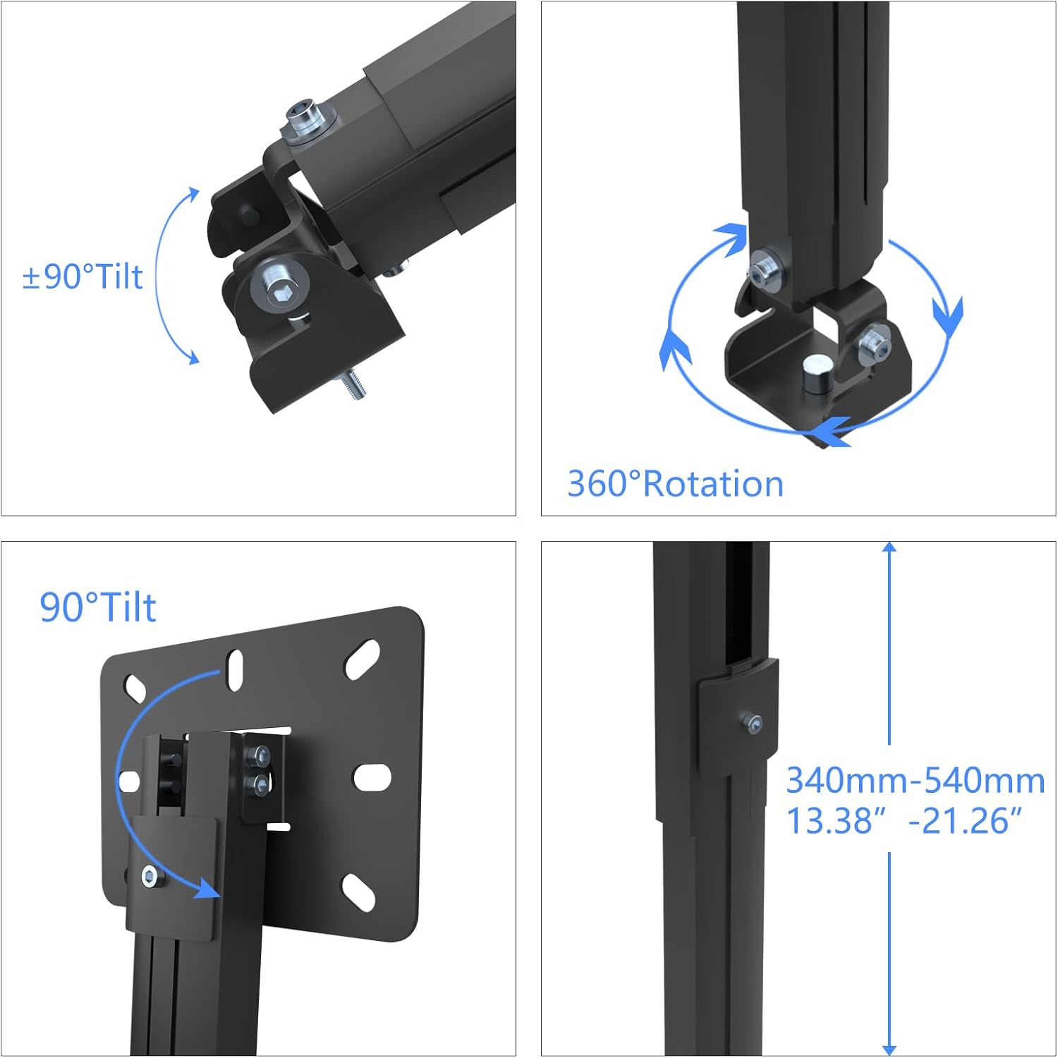 Thumbnail 4 de Suptek Universal Ceiling/Wall Projector Mount with 533mm Extendable Pole & Thread Adapters (up to 13.6kg)