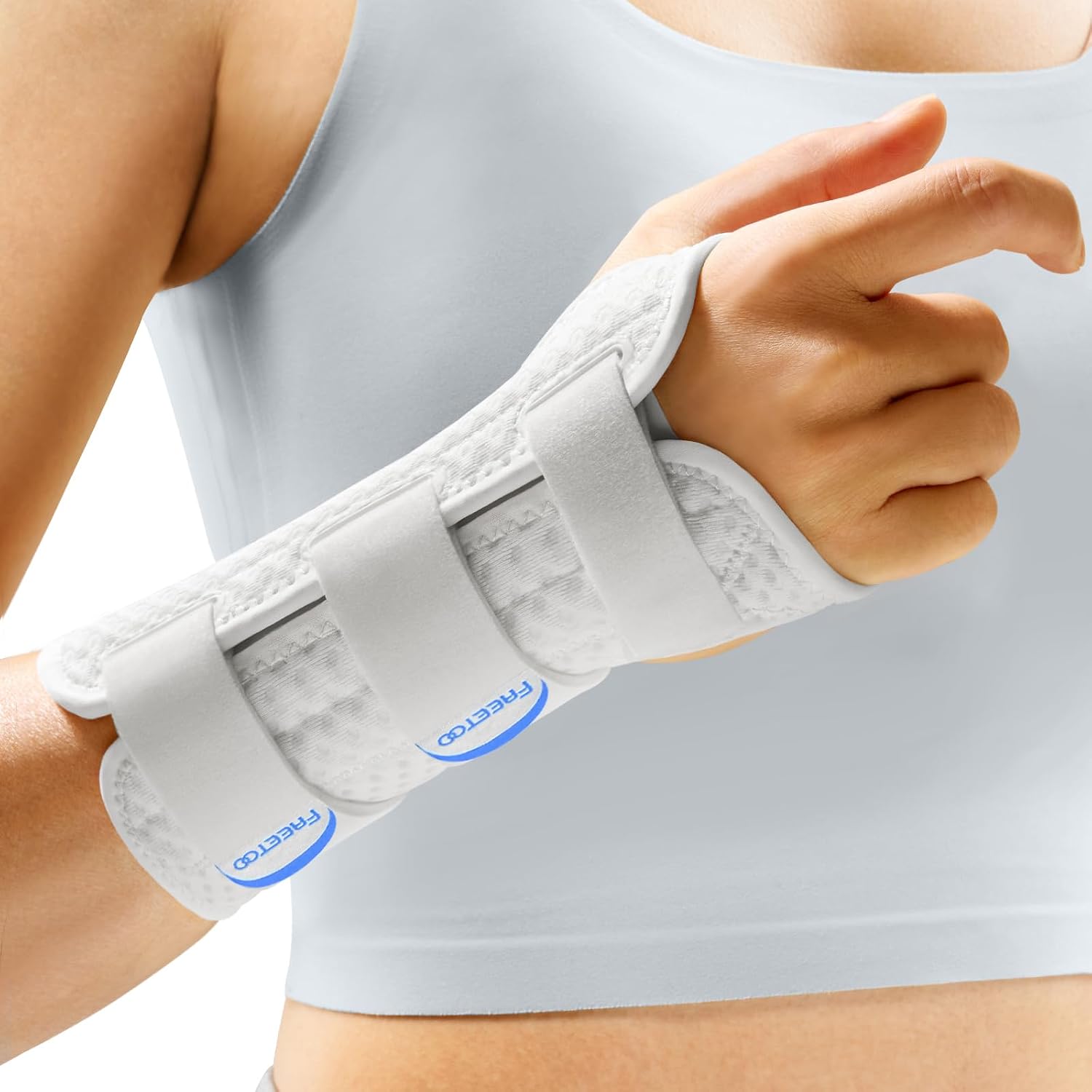 Detalle de FREETOO Lightweight Carpal Tunnel Wrist Supports (Right/Left) with Removable Stays