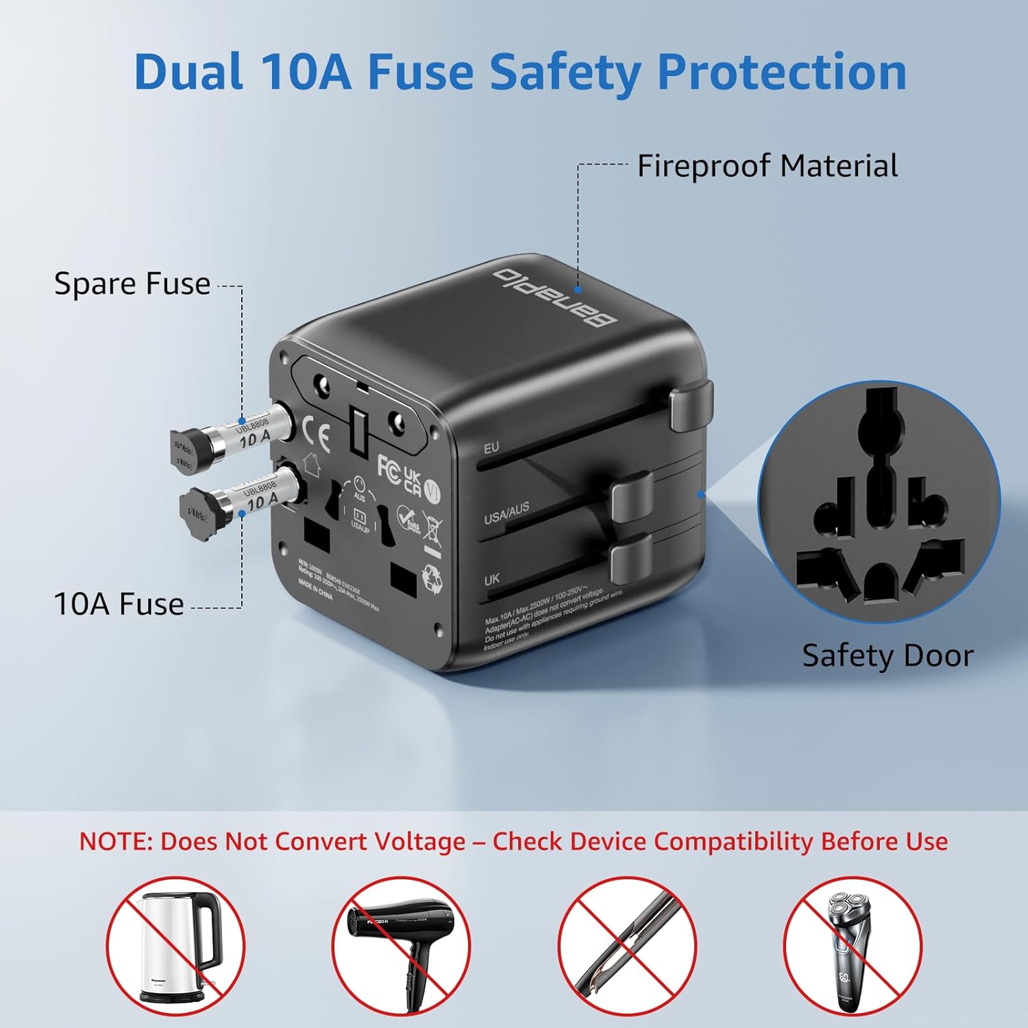 Thumbnail 4 de Universal Travel Adapter UK to World 2500W