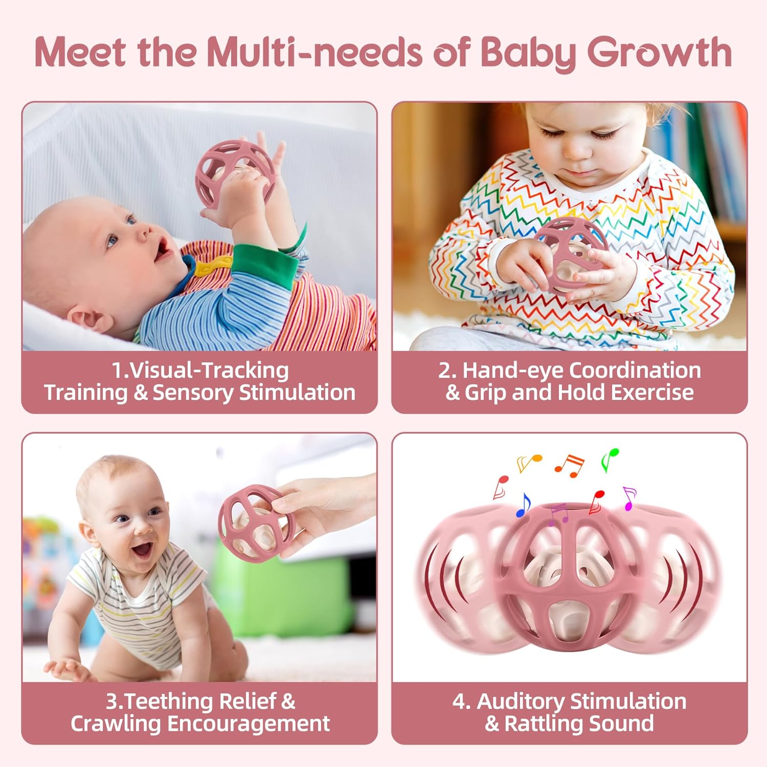 Thumbnail 6 de MCGMITT Baby Teething Toy: Grabbing Ball Montessori Silicone Teether for 3–36 Months