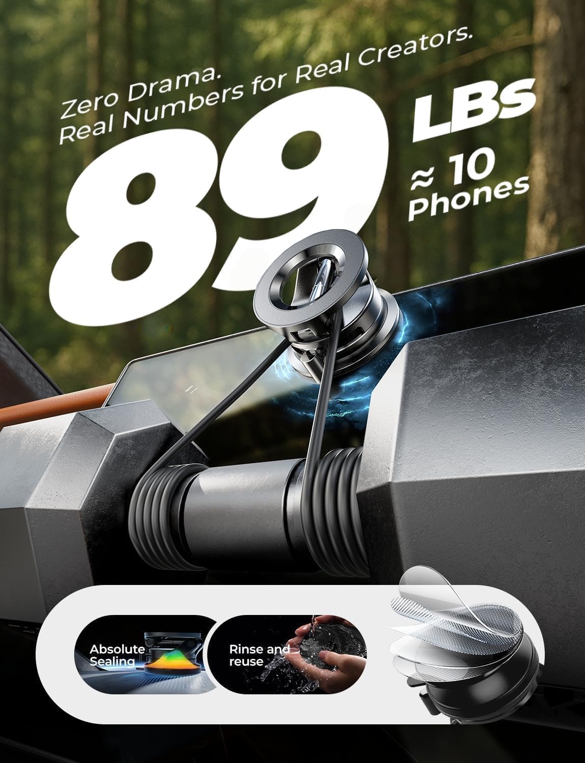 Detalle de LISEN Car Phone Mount with 20 Magnets