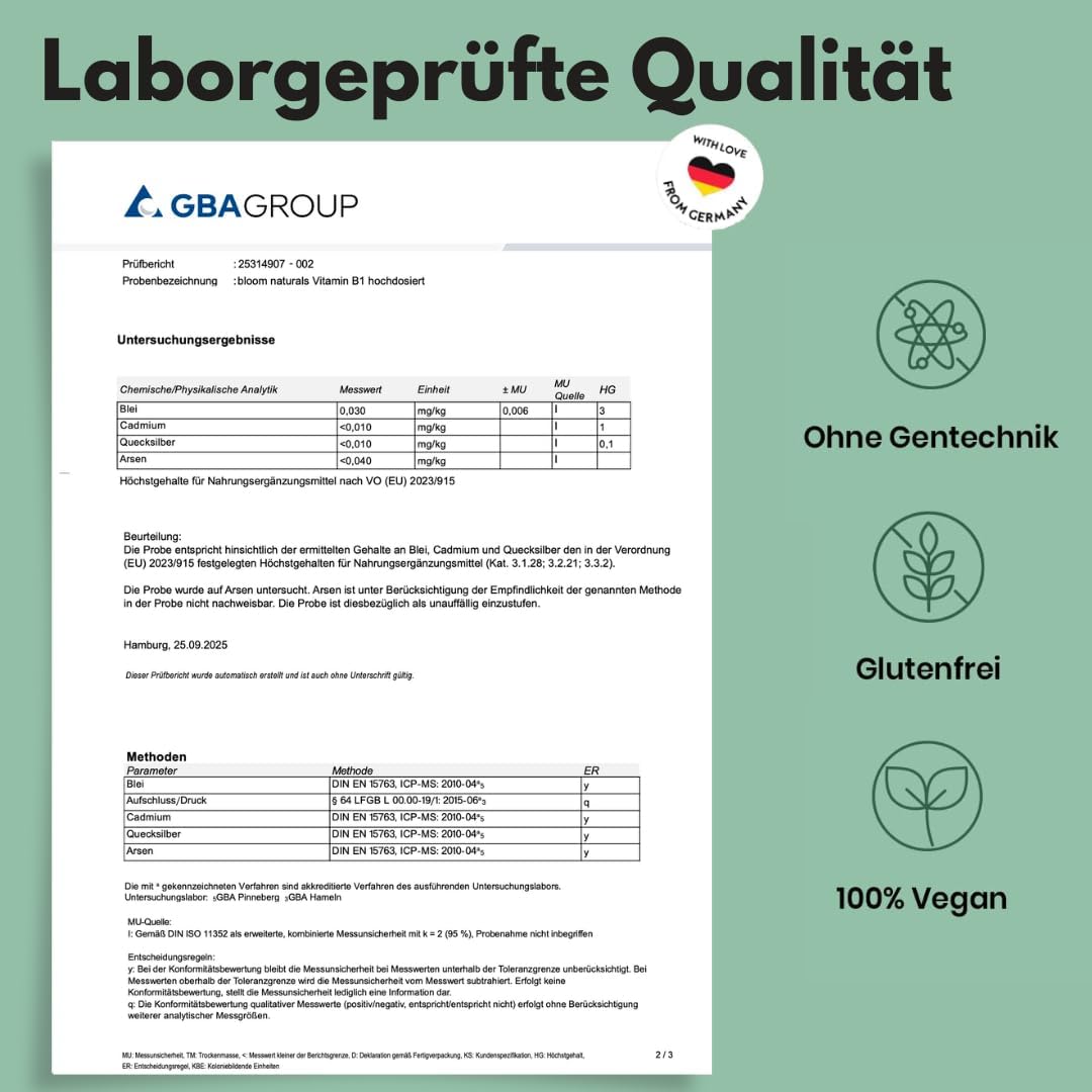 Thumbnail 4 de Vitamin B1 Hochdosiert 400 Tabletten 250 mg