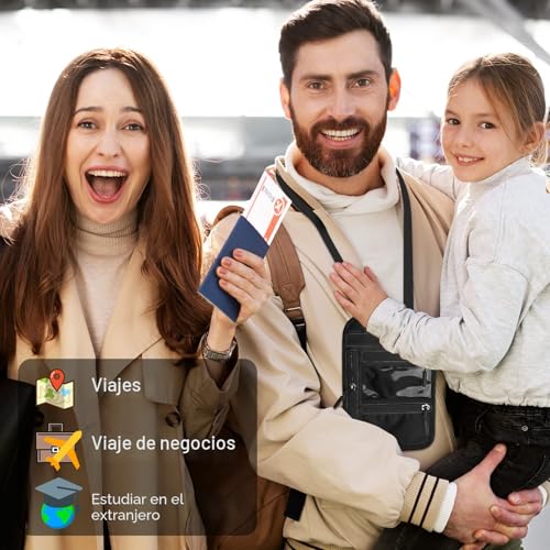 Thumbnail 6 de Yordawn Portadocumentos de Cuello con Bloqueo RFID — Cartera de Viaje Impermeable (Negro Oscuro)