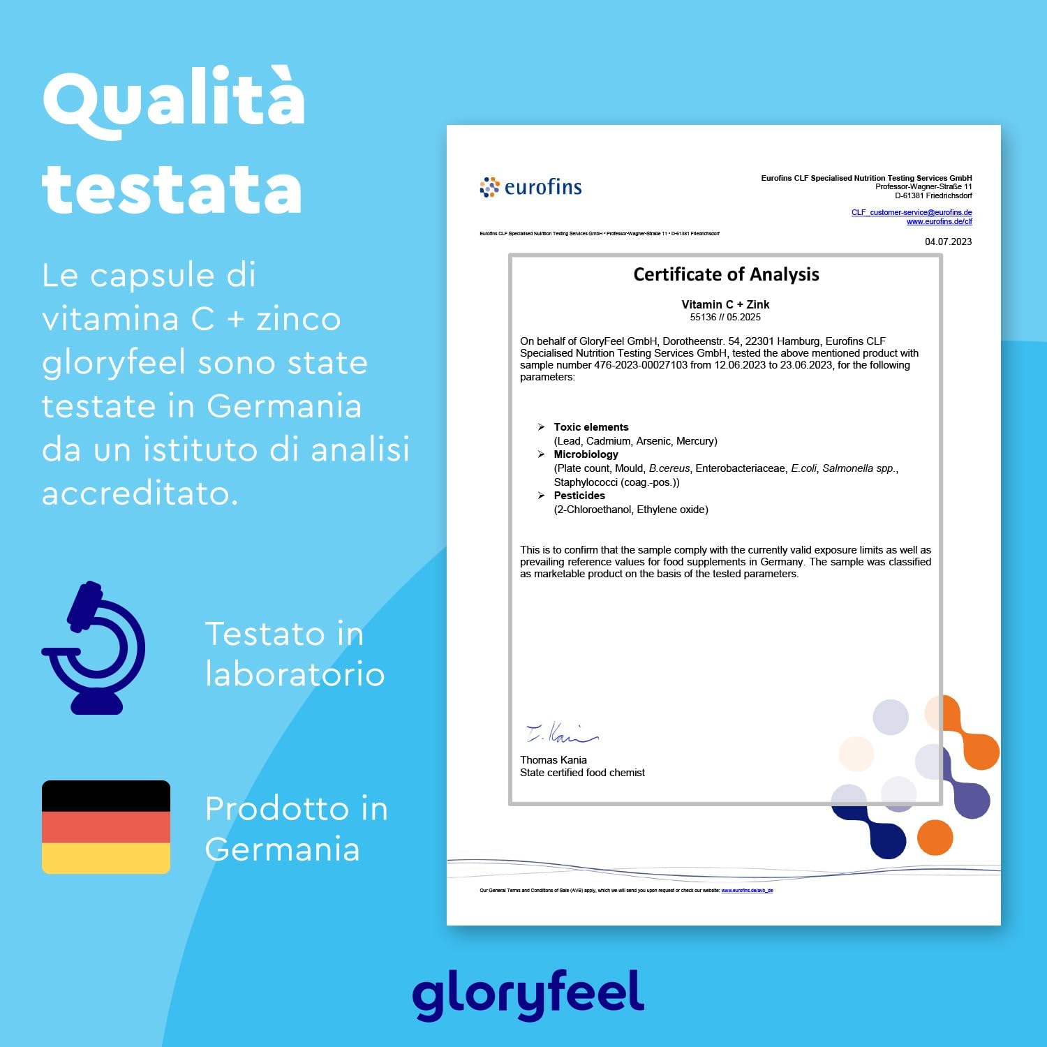 Thumbnail 2 de Gloryfeel Vitamina C 180 Capsule, 500 mg + Zinco 10 mg — integratore difese immunitarie vegan