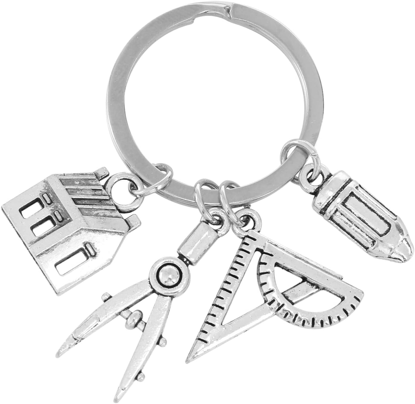 Amosfun Porte-clés avec règle géométrique pour Enseignant