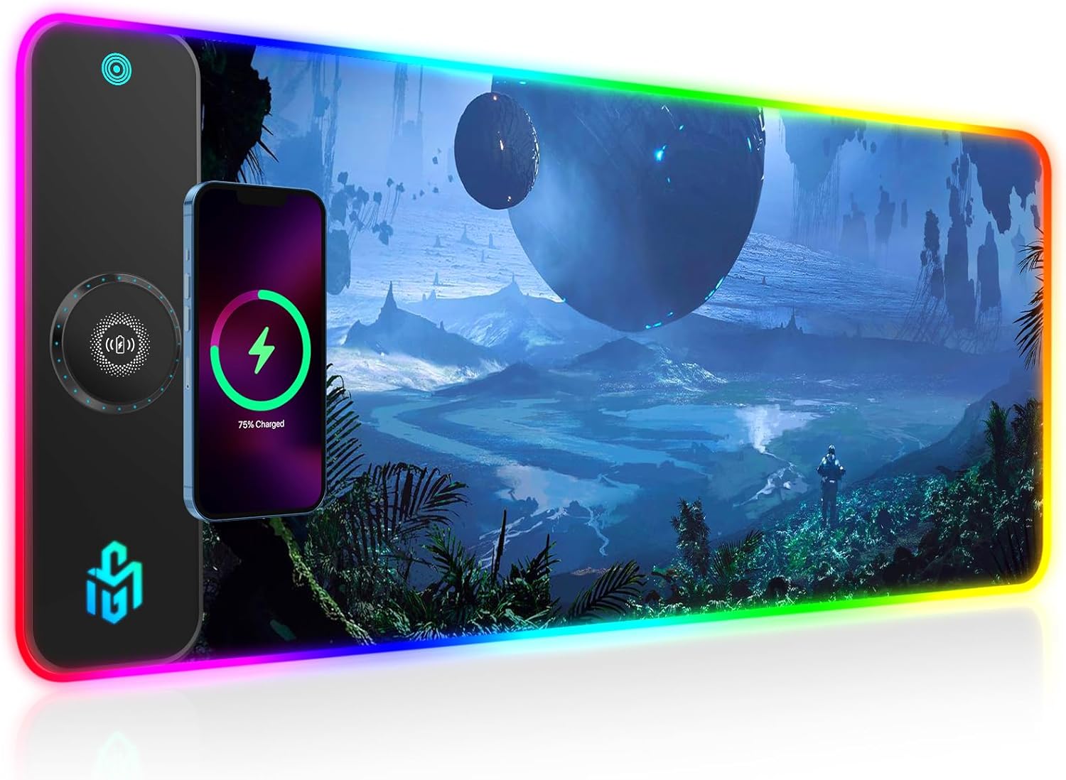 Detalle de GIM Wireless Charging RGB Mouse Pad 15W