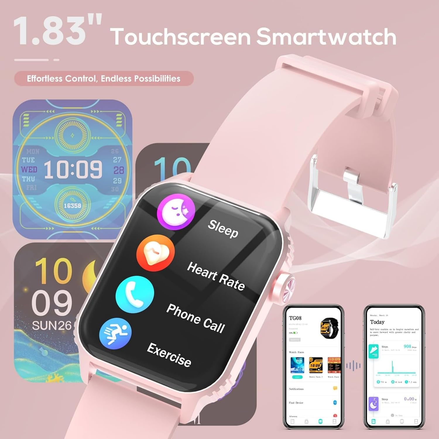 Detalle de TRAUSI TG08 Smartwatch for Women and Men (1.83 inch)