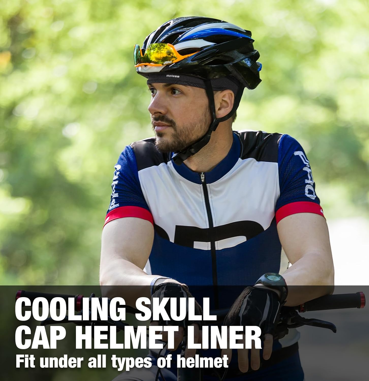 Detalle de MELASA Cooling Skull Caps Helmet Liner: Lightweight Mesh Under Helmet Sweat Cap for Men and Women