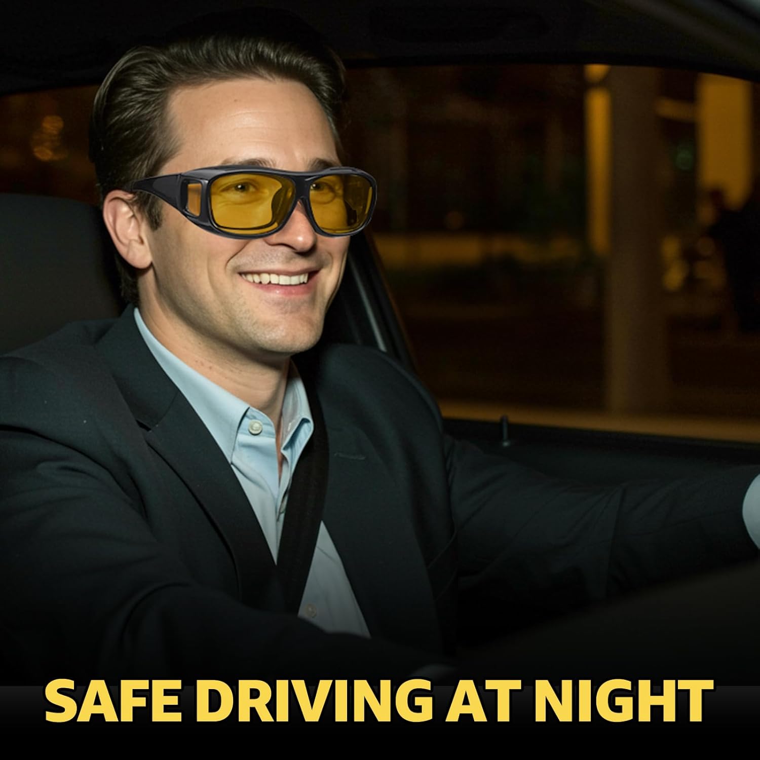 Detalle 2 de Myiaur High Tech Night Driving Glasses | Fit Over Design with Advanced Polarised Yellow Lenses