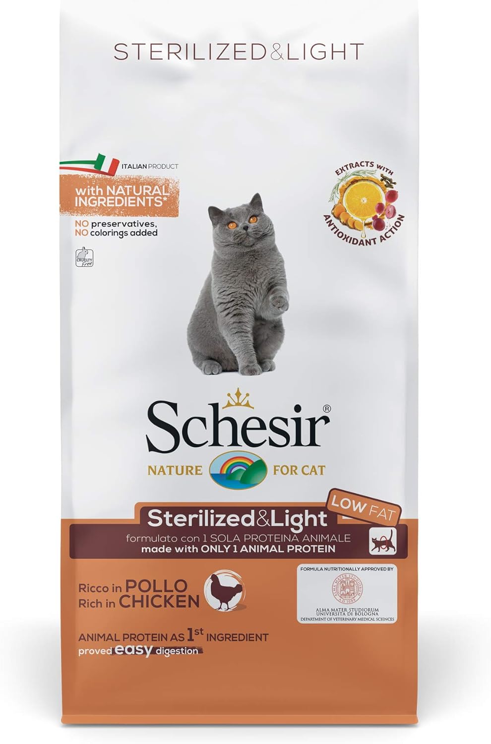Detalle 2 de Schesir Stérilisé et en Surpoids 1,5 kg – Poulet, Light