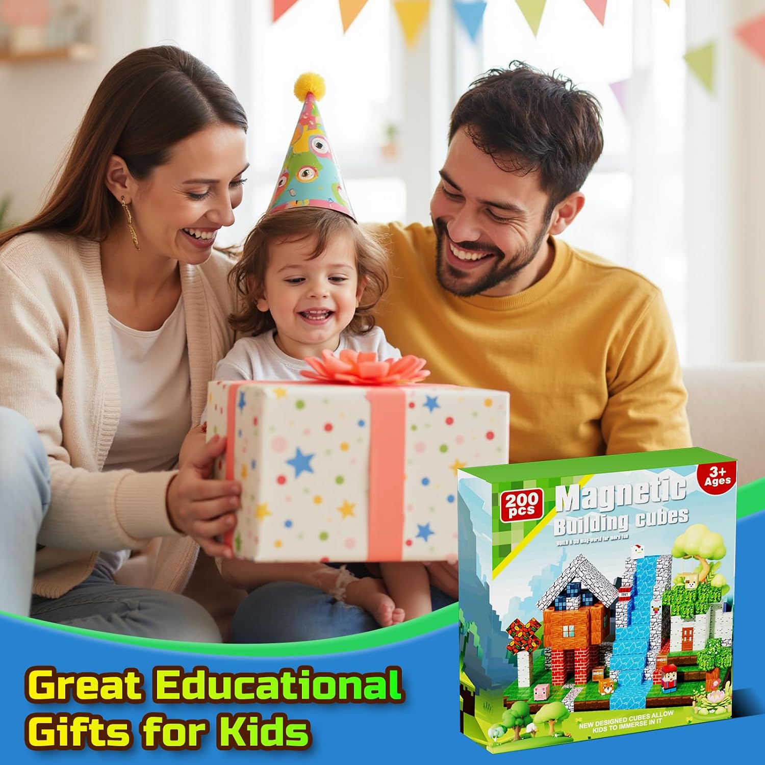Thumbnail 6 de 200PCS Magnetic Blocks STEM Building Set