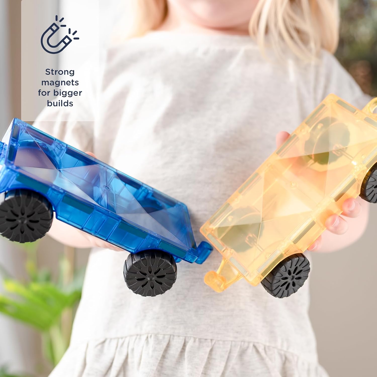Detalle de CONNETIX – Pack de 2 tuiles magnétiques « Voiture » Arc-en-Ciel