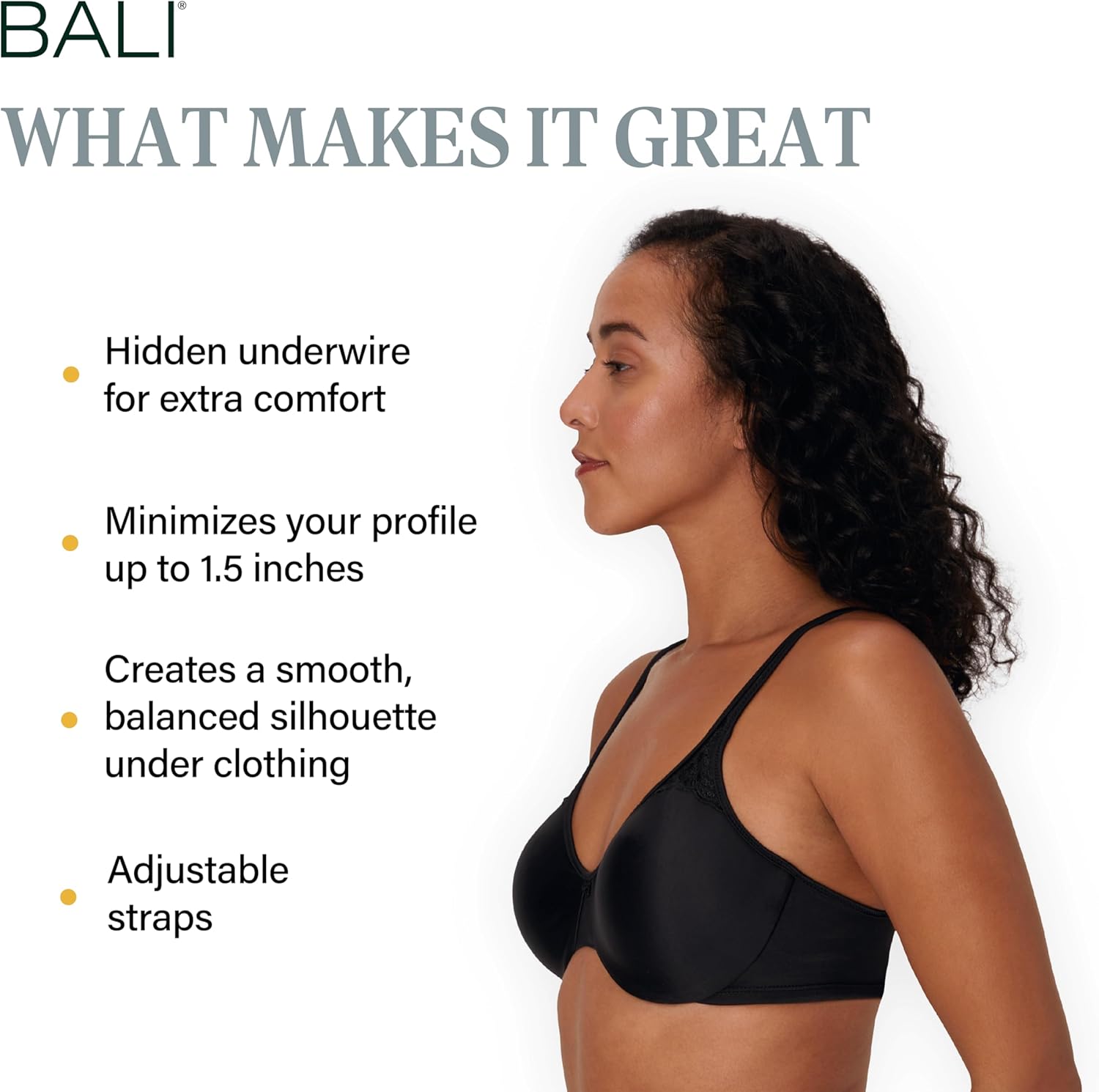 Detalle 2 de Bali Women’s Minimizer Bra with Hidden Underwire (Seamless Cups) — Minimizes Bust Up to 1.5 Inches