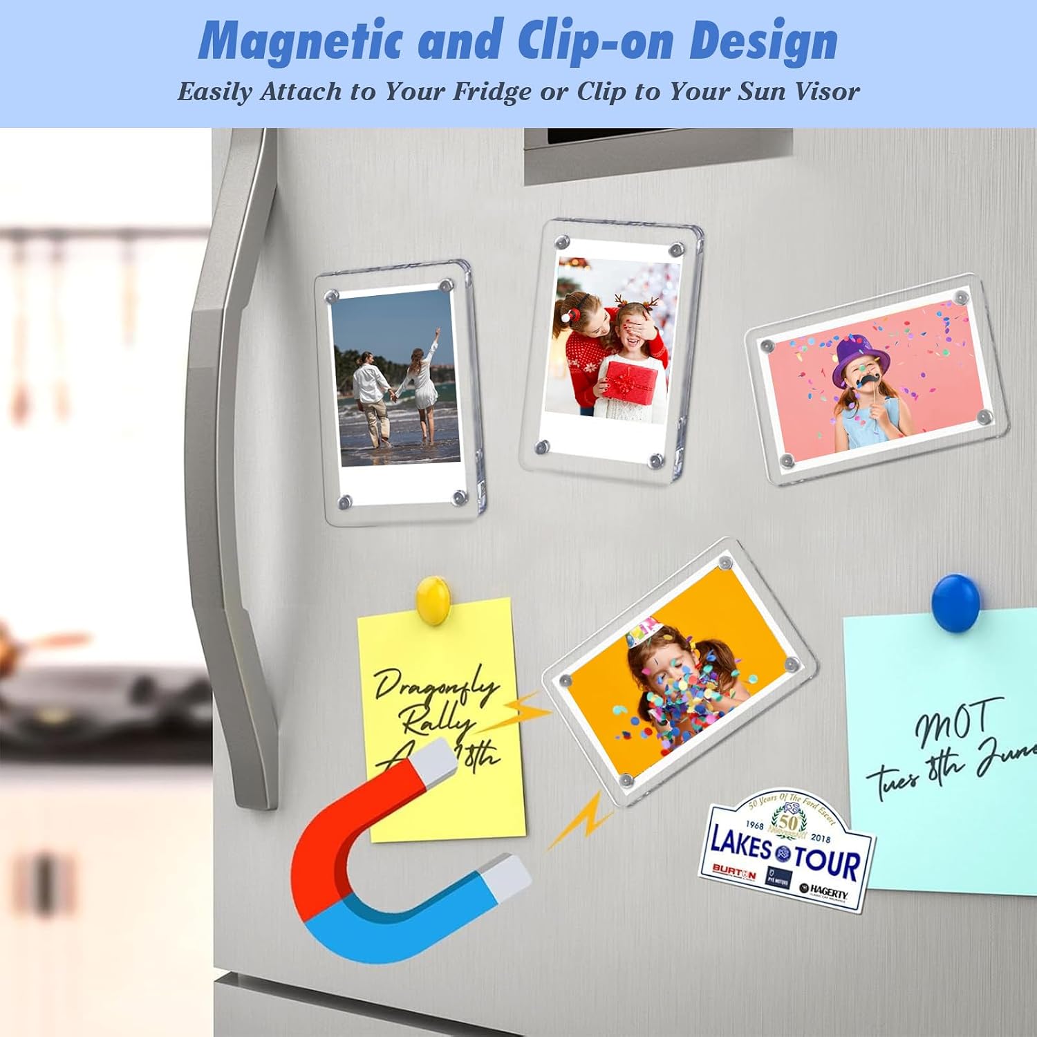 Thumbnail 5 de 2 Pack Magnetic Car Visor Photo Clips 4.72x3.15 in