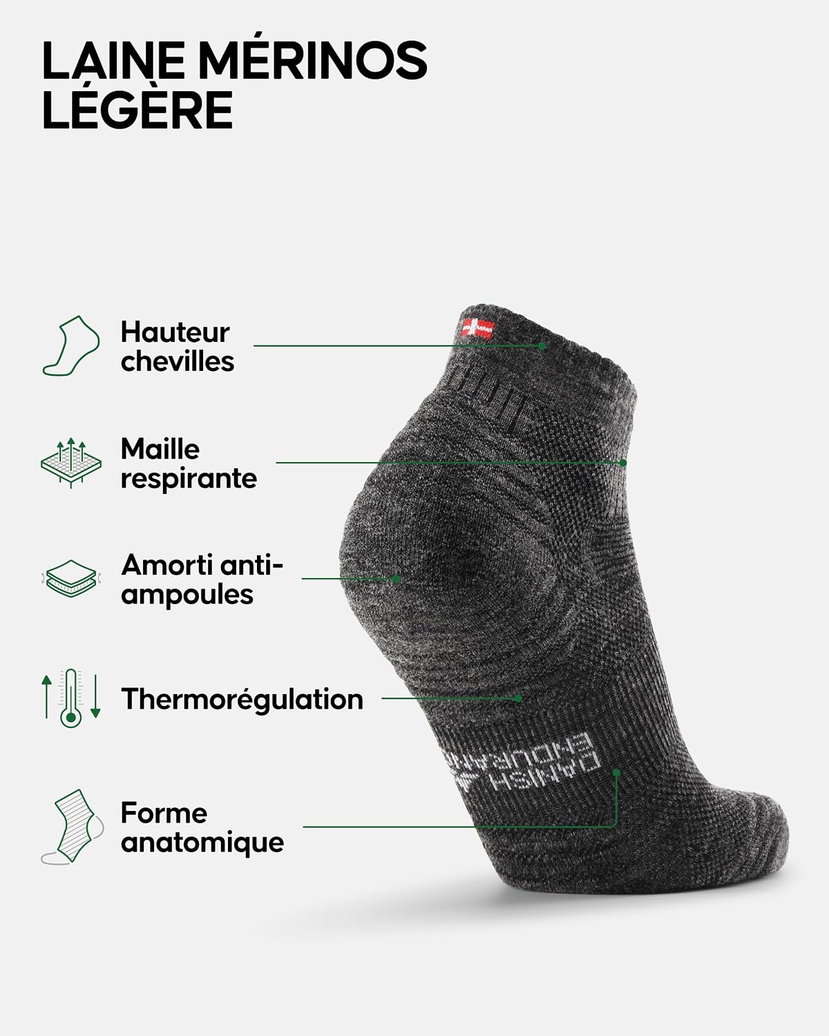 Detalle 2 de DANISH ENDURANCE Chaussettes randonnée 3