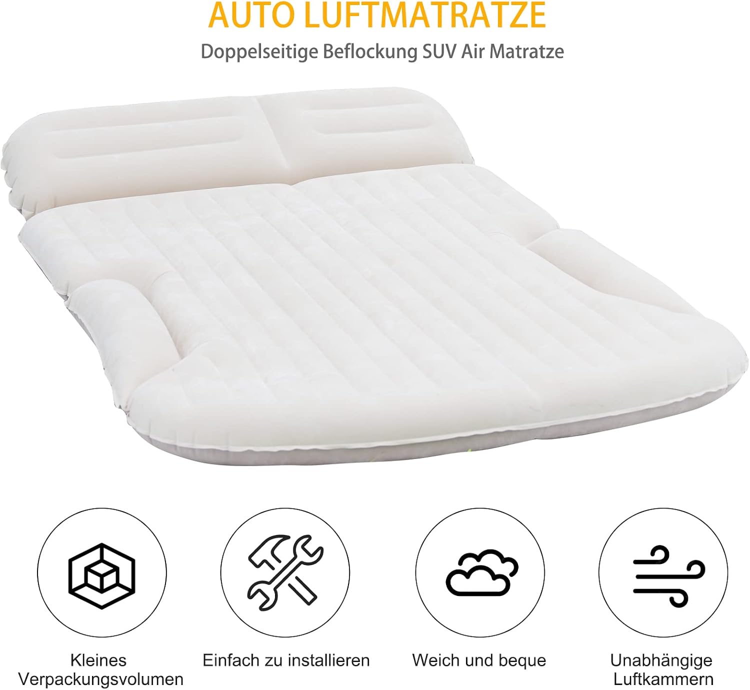 Thumbnail 2 de KMZ Auto Matratze mit Luftkissen – doppelseitige Camping-Luftmatratze für SUV & Kofferraum