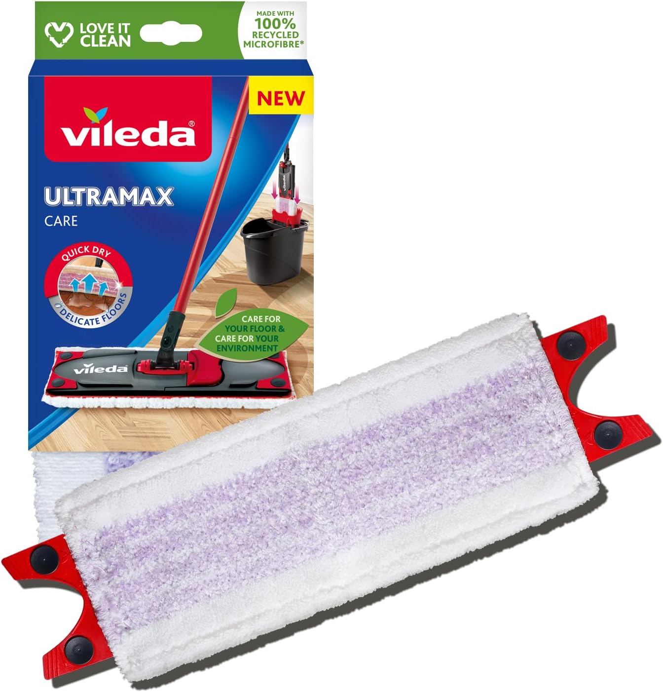 Vileda Ultramax Care-navulling voor gevoelige vloeren met gerecyclede microvezel