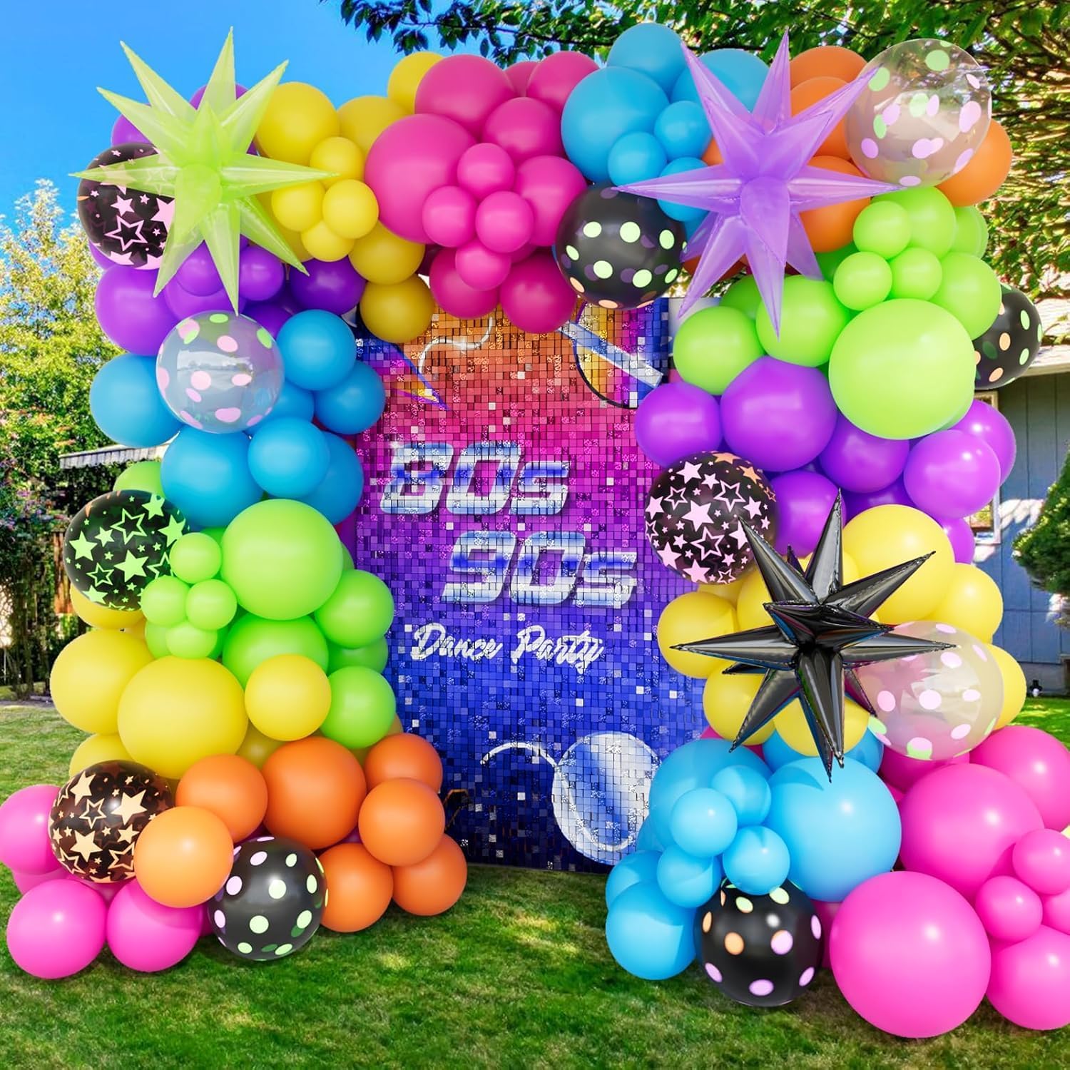 Detalle de 190Pcs Rainbow Disco Balloon Garland Arch Kit
