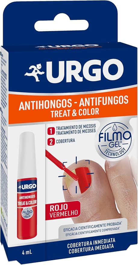 Detalle de Urgo Treat & Color Filmogel Rojo 4 ml - Antihongos para Uñas 🚫