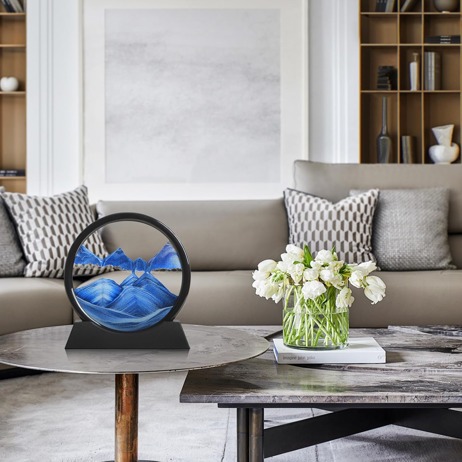 Thumbnail 4 de KPNUWN Moving Sand Art Liquid Motion 3D Deep Sea Sandscape (Blue, 7 inch)