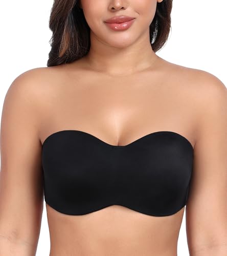DotVol Sujetador sin Tirantes Multiposiciones Ajustables con Aros 110F, Negro