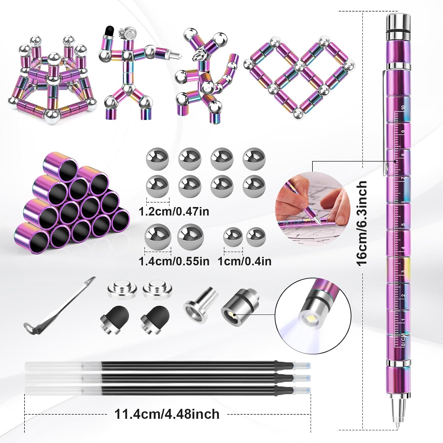 Detalle de Dusor Magnetic Fidget Pen Gift for Women