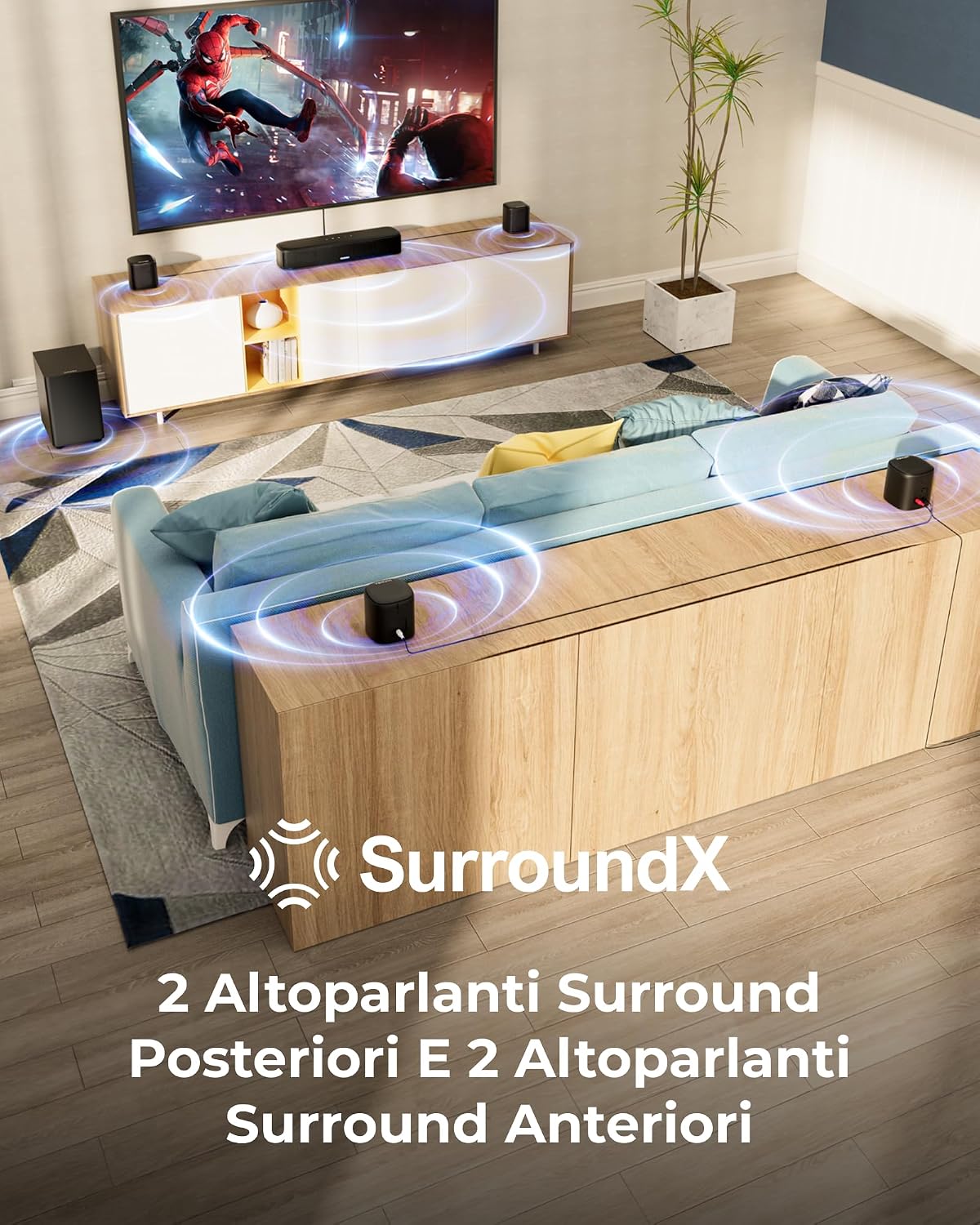 Detalle de ULTIMEA 7.1Ch Surround Soundbar con Aura A40 Pro: suono avvolgente e controlli intelligenti