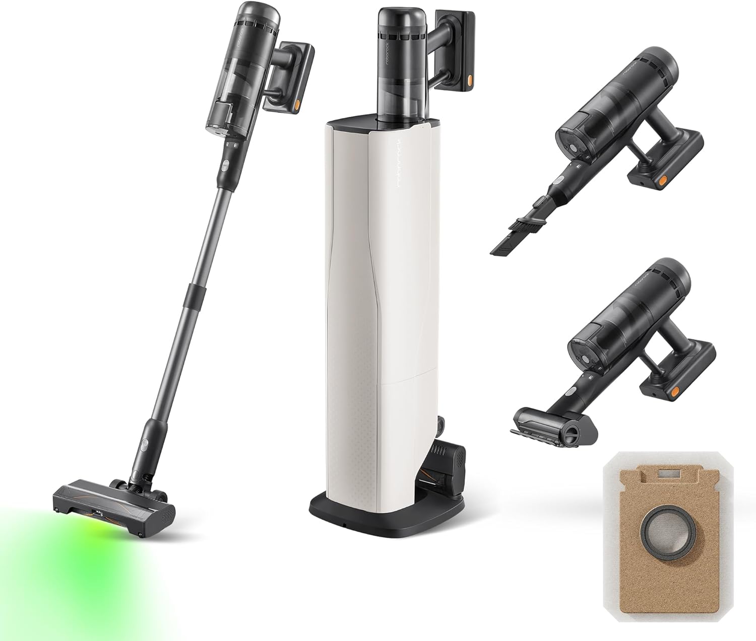 Detalle de roborock H60 Hub Ultra Akku-Staubsauger mit Absaugstation – 210 AW, 90 Minuten Laufzeit