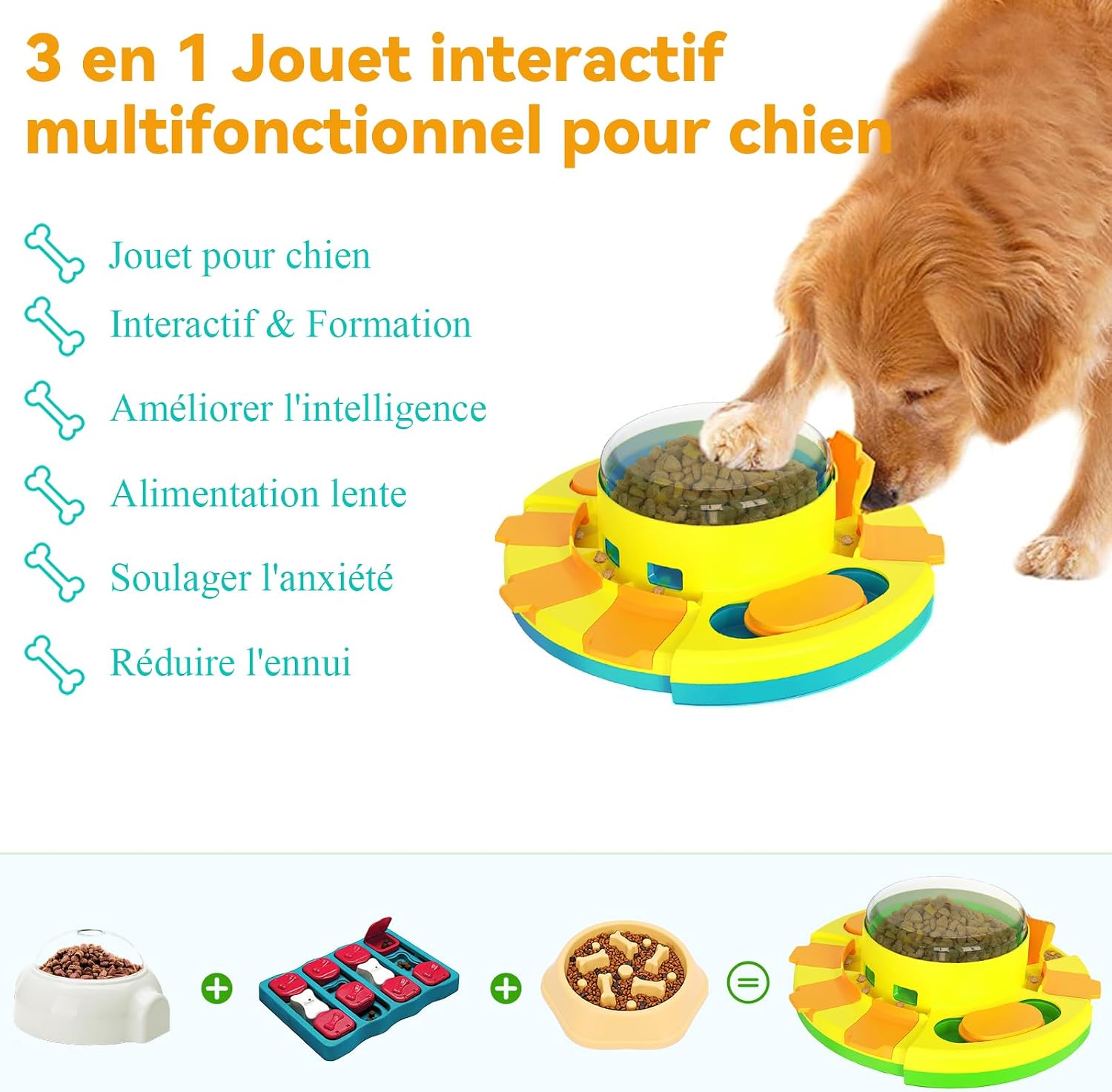 Detalle de Dufuso Giochi per cani intelligenza: gioco interattivo a due livelli (IQ livello 2)