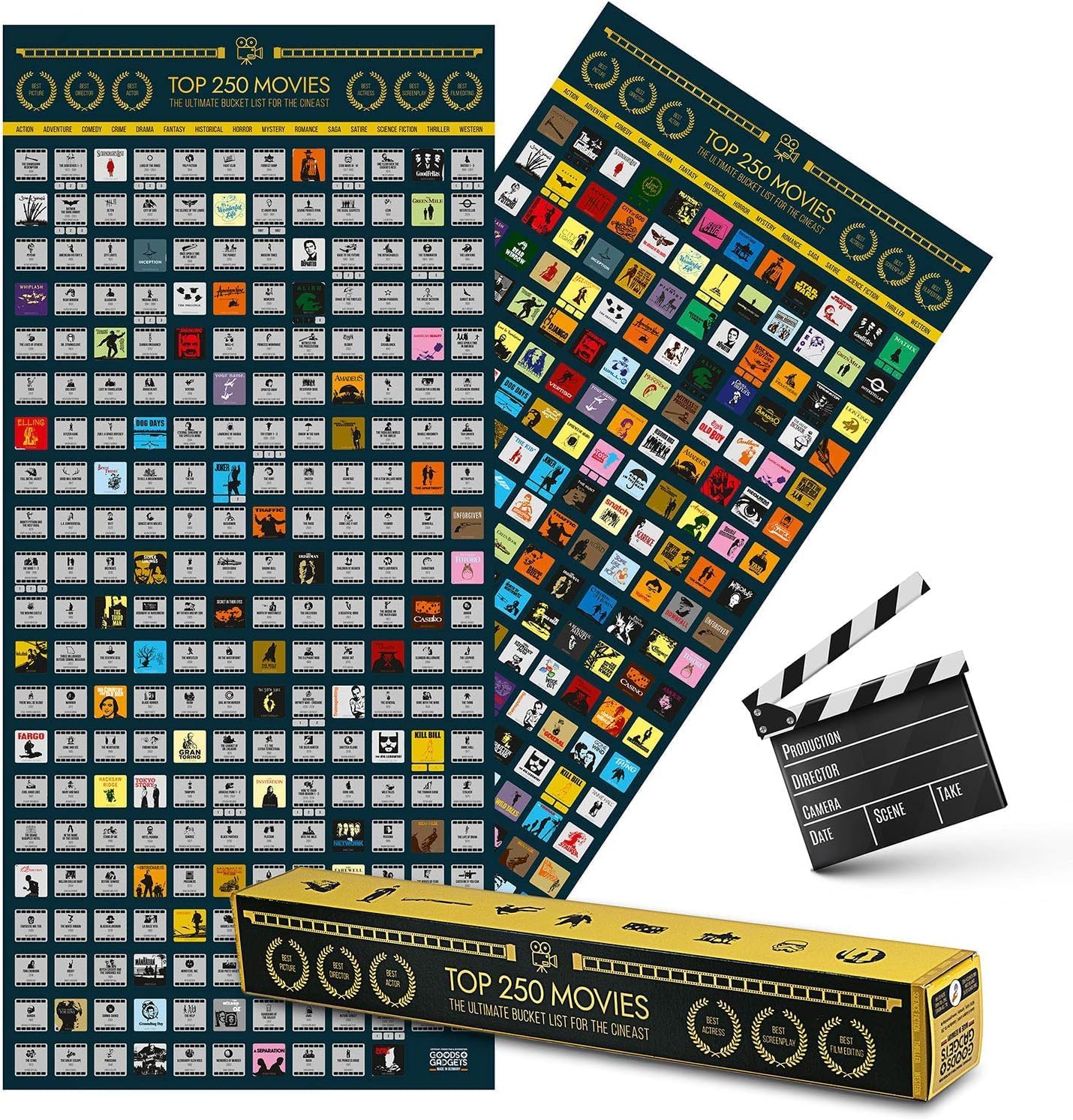 Detalle de GOODS+GADGETS® Plakat zdrapka 250 filmów XXL w stylu retro