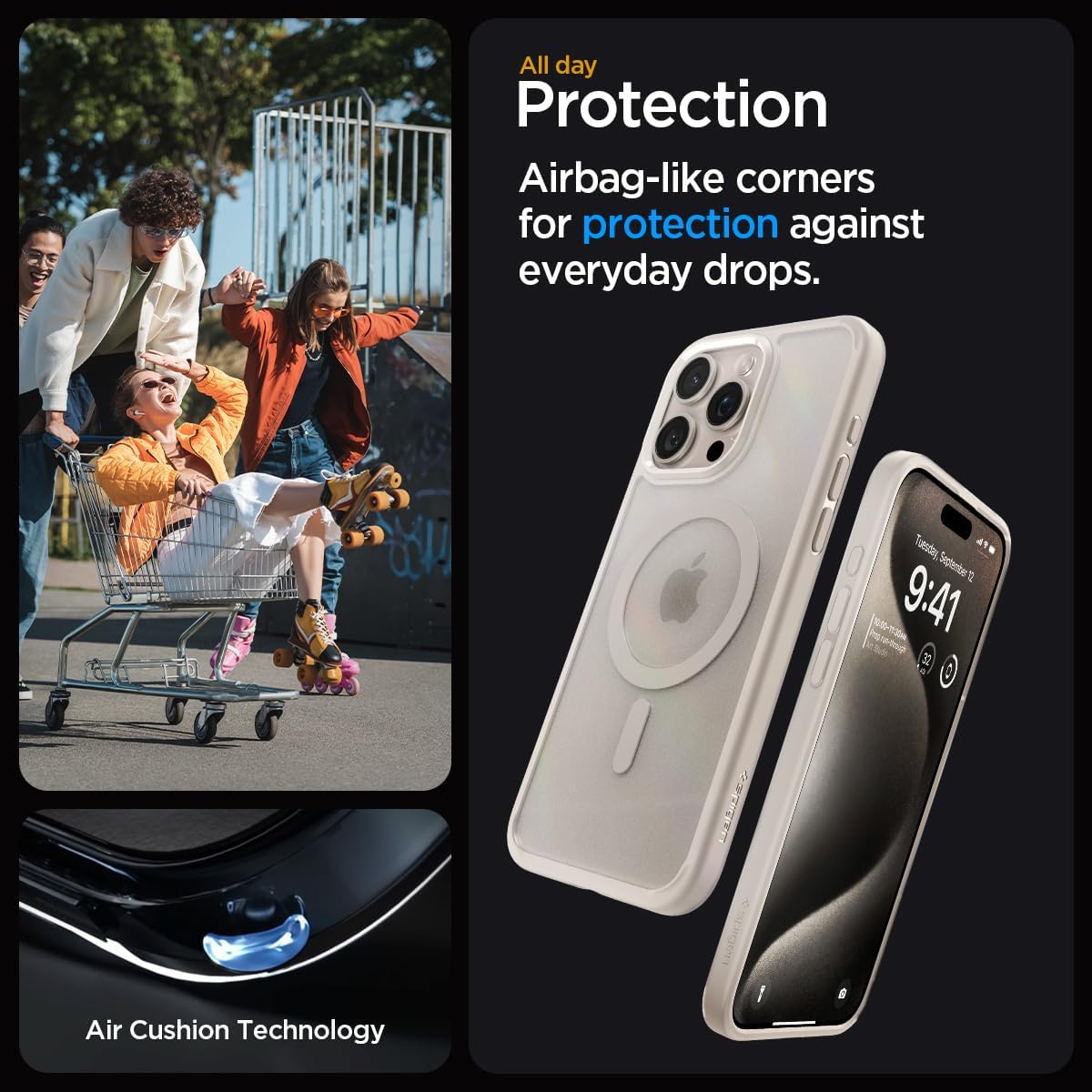 Thumbnail 3 de Spigen Ultra Hybrid MagFit iPhone 15 Pro 6,1" — semi-transparent